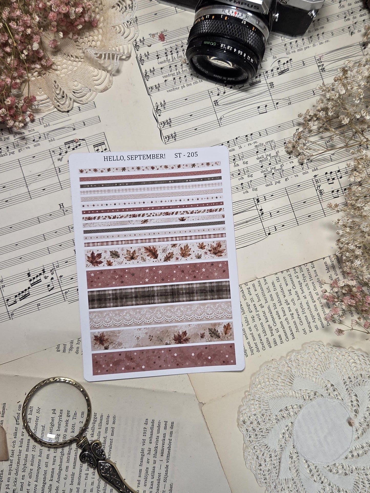 Hello, September, ~ A5, Stickers Sheet | Scrapbooking & Journaling