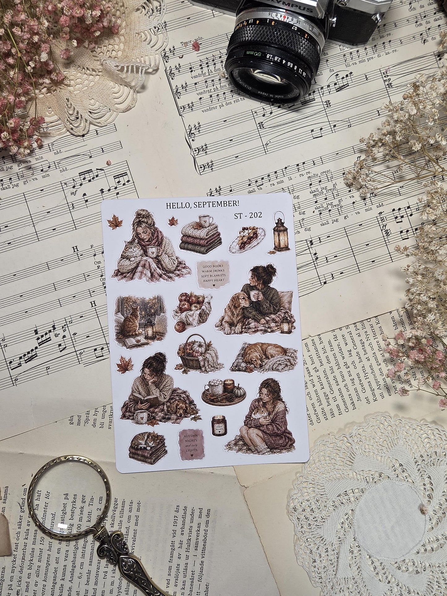 Hello, September, ~ A5, Stickers Sheet | Scrapbooking & Journaling