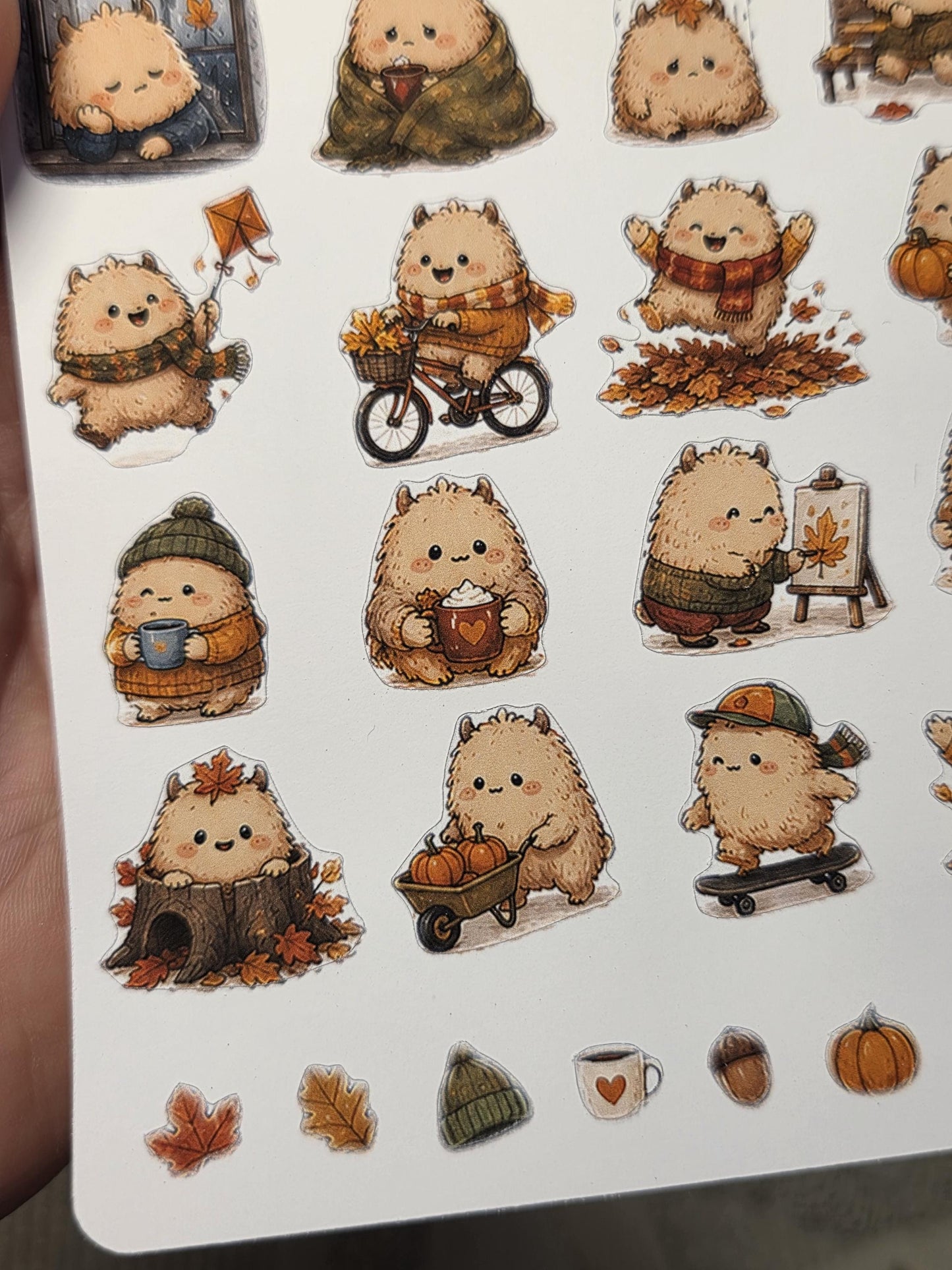 Autumn Monsters, ~ A5, Stickers Sheet | Scrapbooking & Journaling