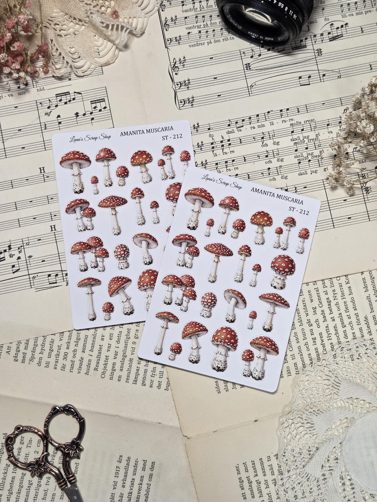 Amanita Muscaria, ~ A6, Stickers Sheet | Scrapbooking & Journaling