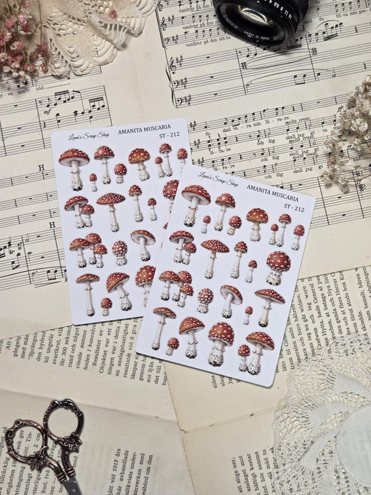 Amanita Muscaria, ~ A6, Stickers Sheet | Scrapbooking & Journaling