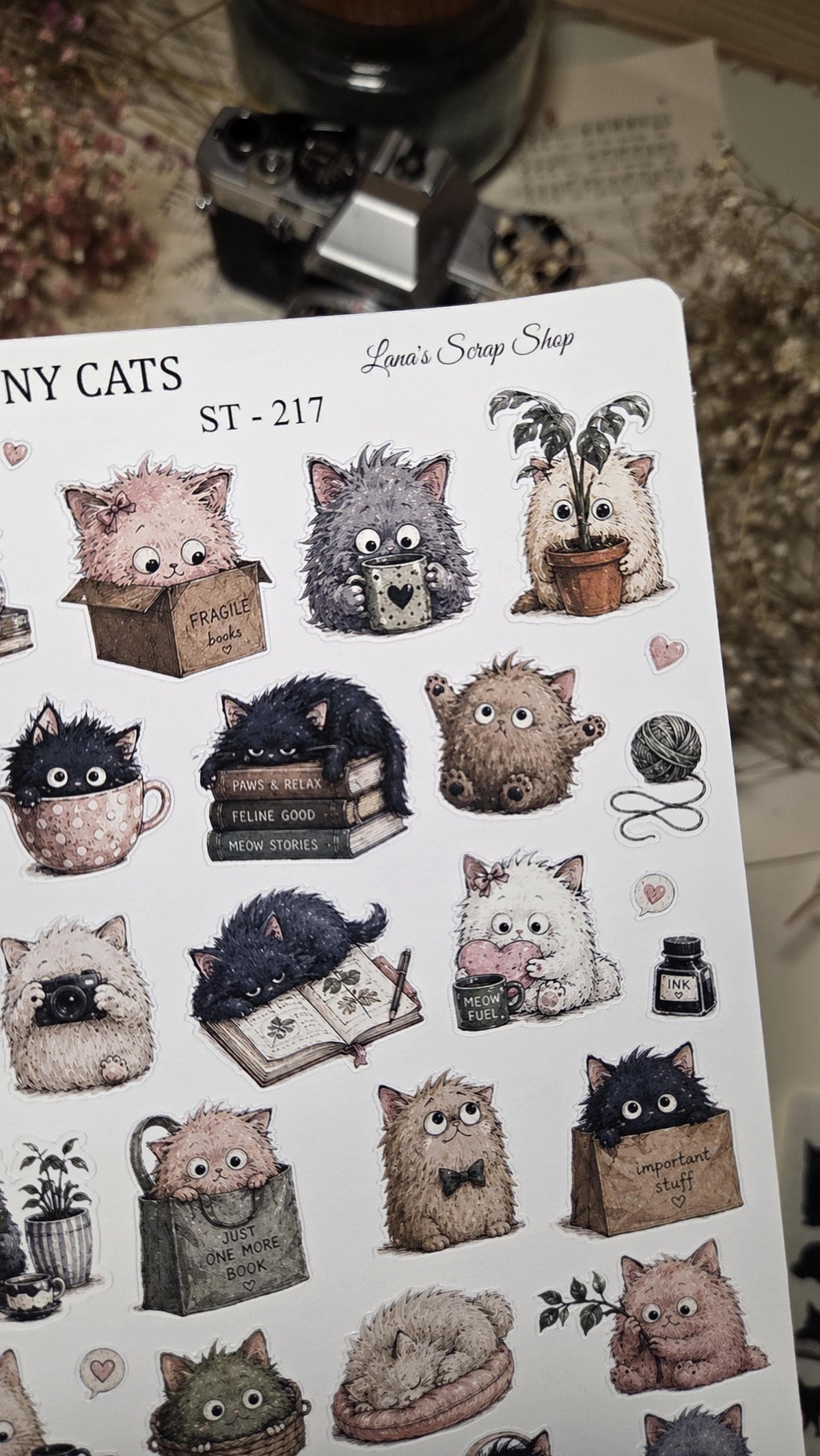 FUNNY CATS, ST 217, ~ A5, Stickers Sheet | Scrapbooking & Journaling