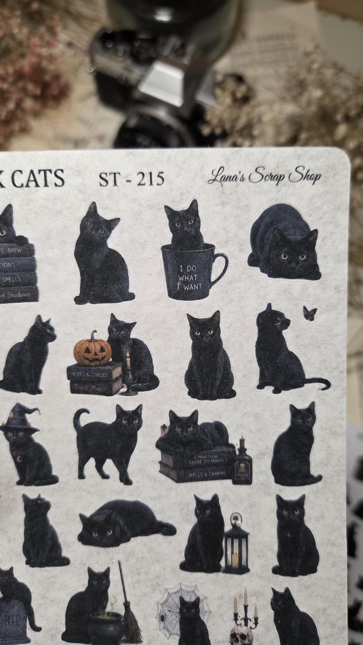 BLACK CATS, ST 215, ~ A5, Stickers Sheet | Scrapbooking & Journaling