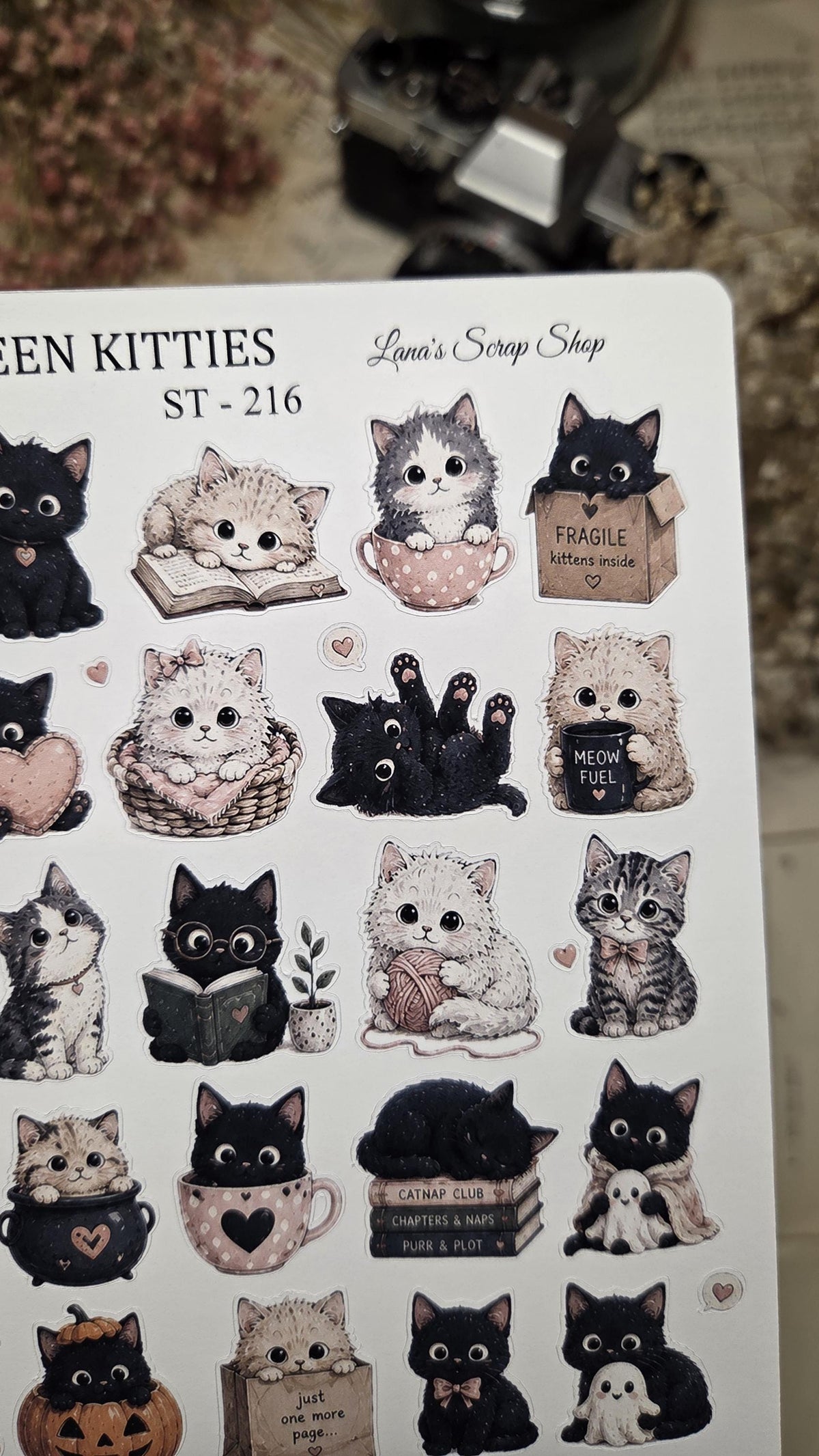 HALLOWEEN KITTIES, ST 216, ~ A5, Stickers Sheet | Scrapbooking & Journaling