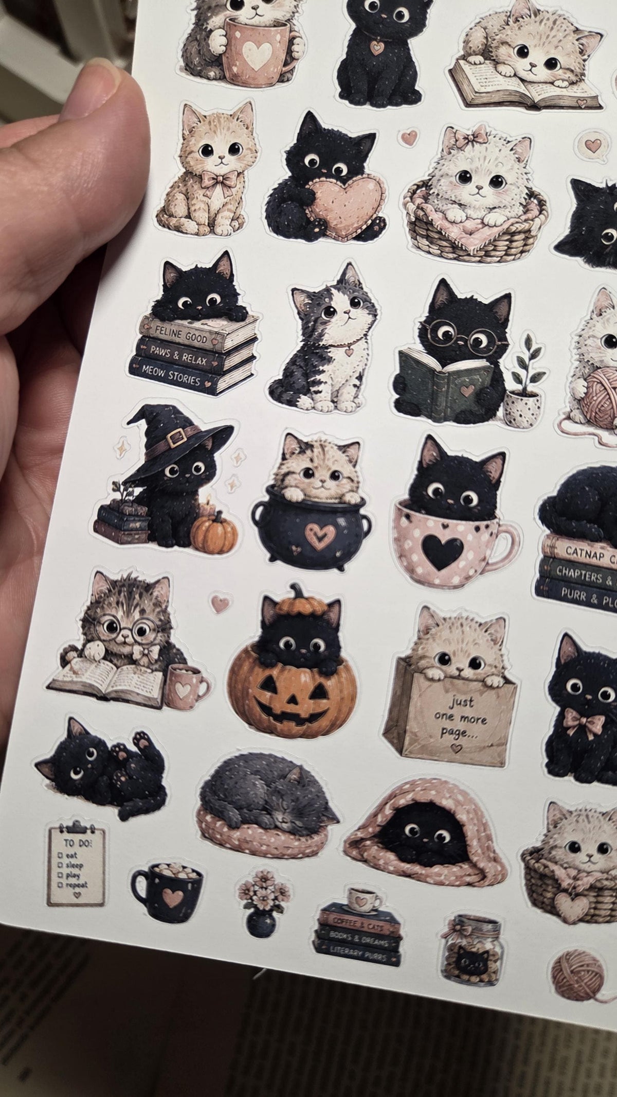HALLOWEEN KITTIES, ST 216, ~ A5, Stickers Sheet | Scrapbooking & Journaling