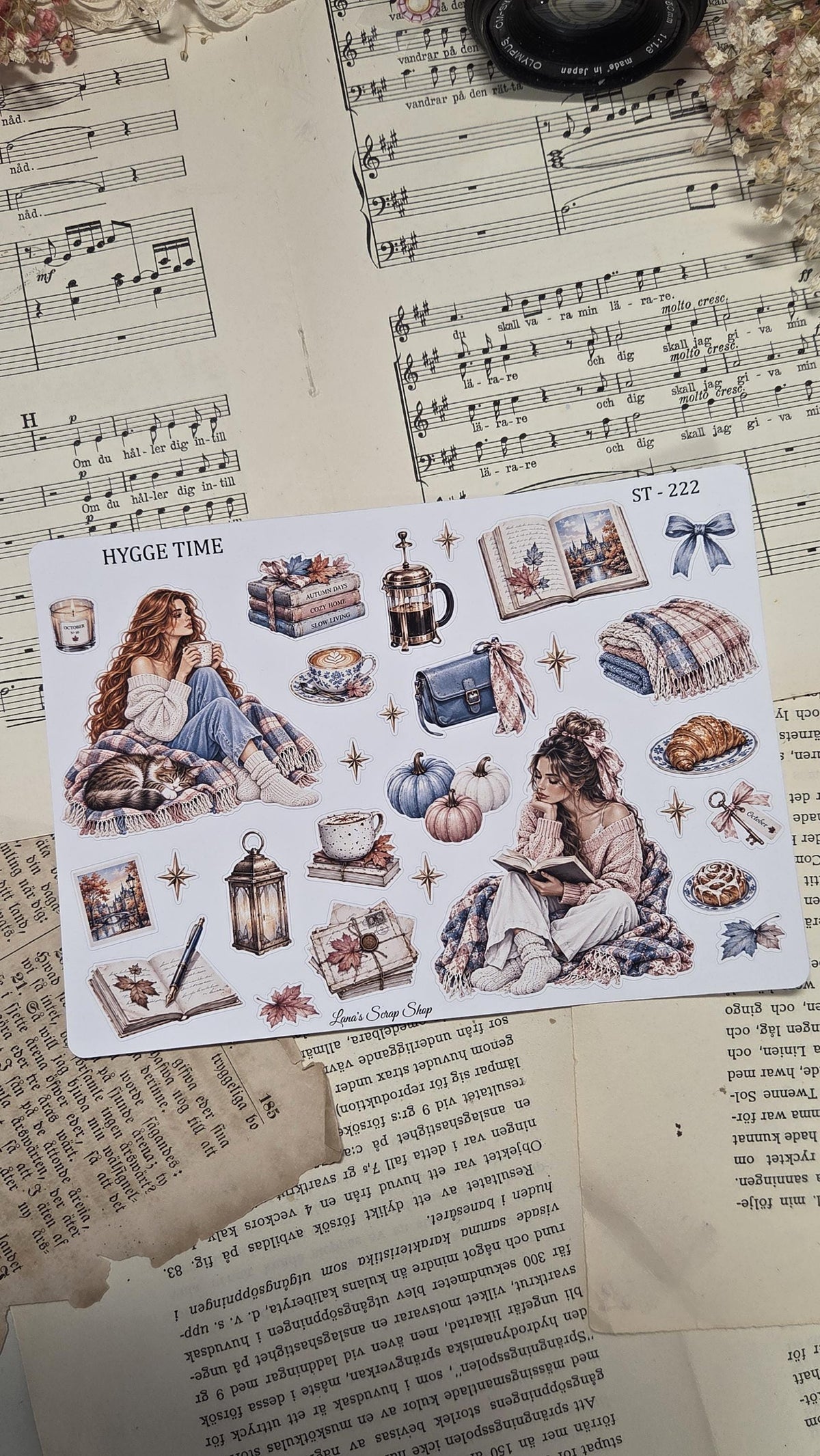 Hygge Time, Sticker Sheet, ~ A5 | Scrapbooking & Journaling