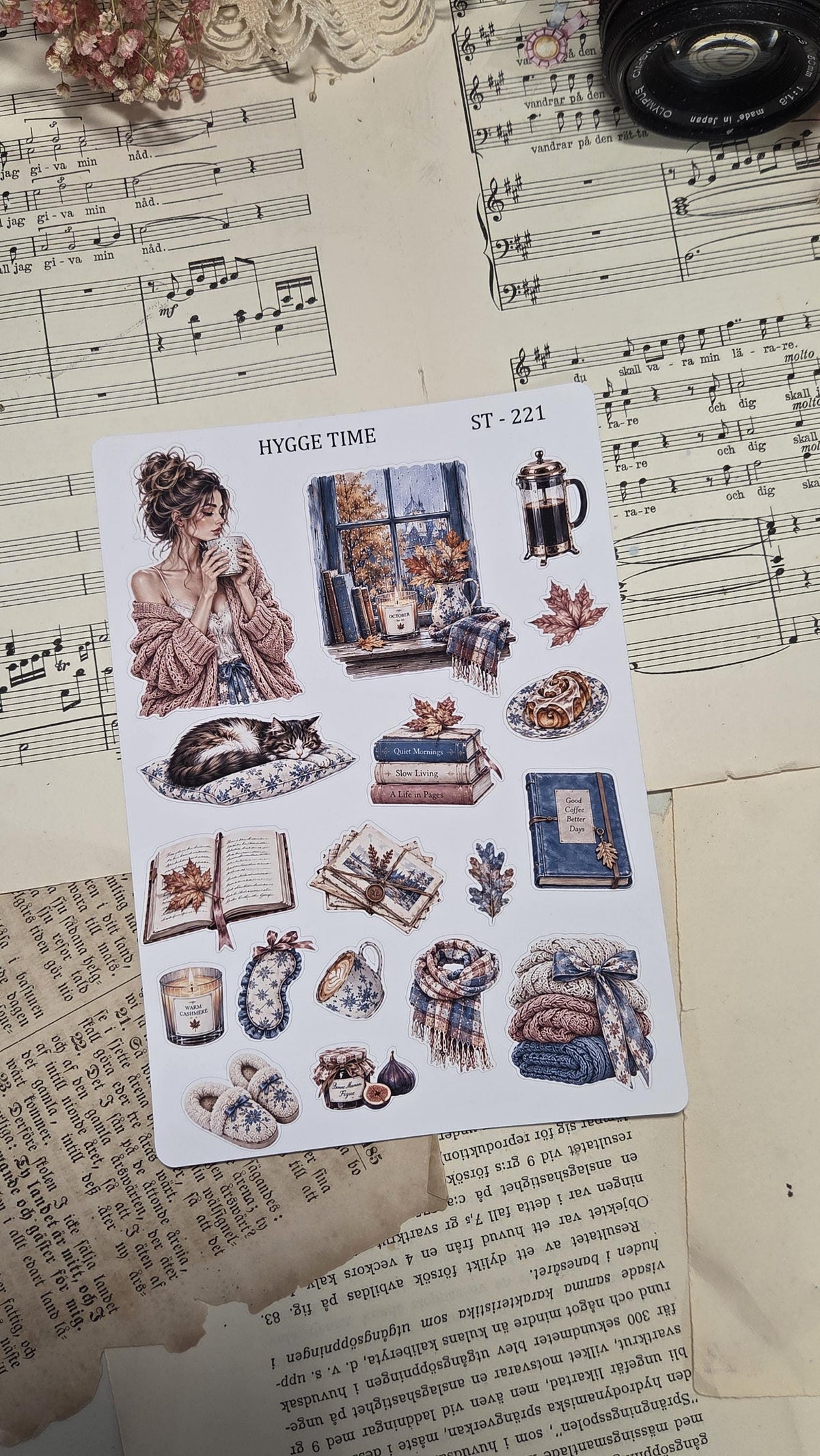 Hygge Time, Sticker Sheet, ~ A5 | Scrapbooking & Journaling