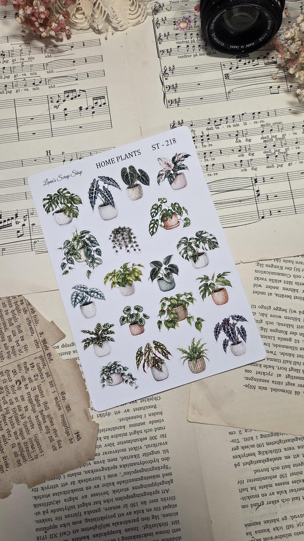 Home Plants, Sticker Sheet, ~ A5, ST 218 | Scrapbooking & Journaling