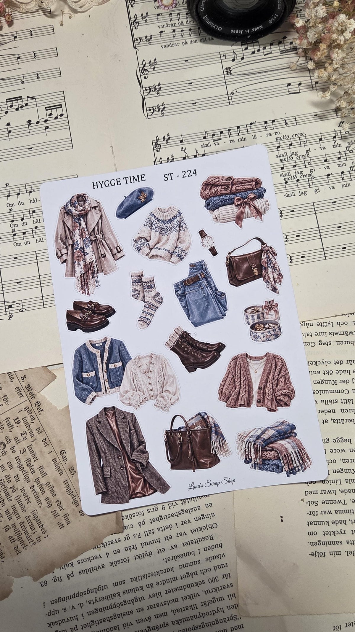 Hygge Time, Sticker Sheet, ~ A5 | Scrapbooking & Journaling