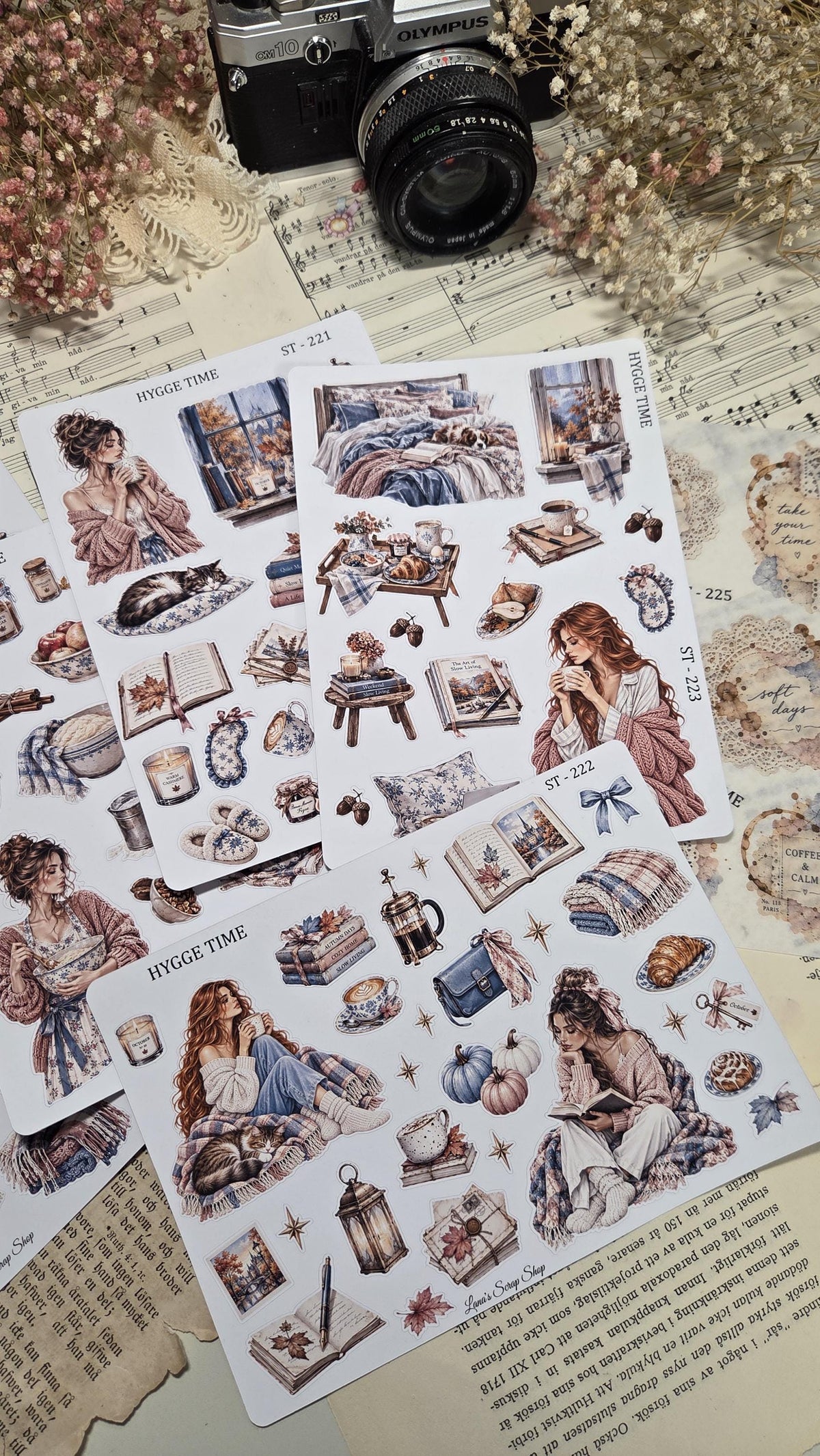 Hygge Time, Sticker Sheet, ~ A5 | Scrapbooking & Journaling