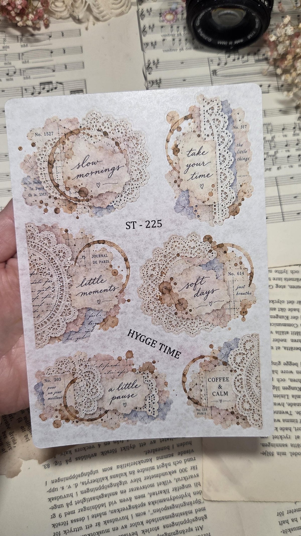 Hygge Time, Sticker Sheet, ~ A5 | Scrapbooking & Journaling