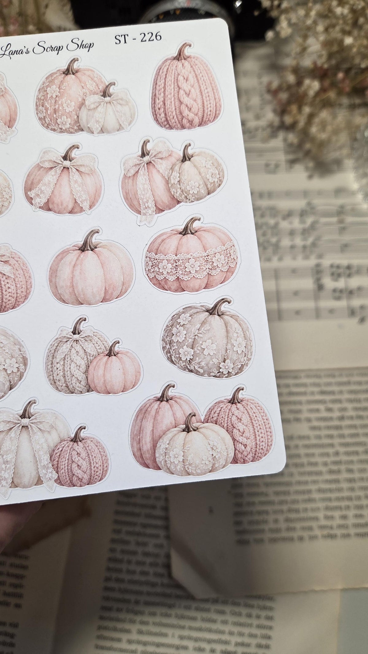 Pink Halloween Sticker Sheets Set | Coquette Pumpkin Stickers, Pastel Fall Journaling, Scrapbooking & Planner Stickers