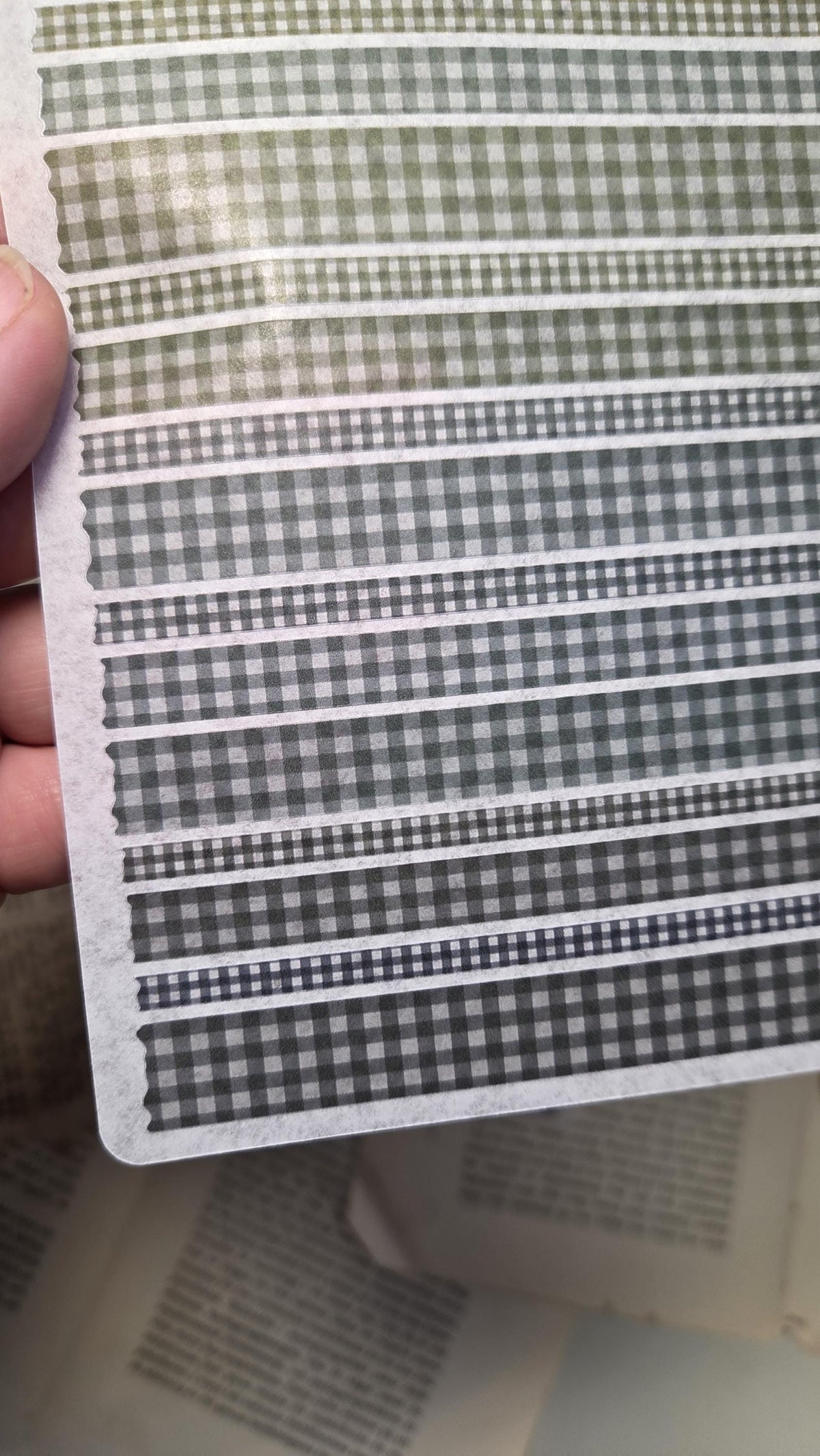 GINGHAM STRIPES, ~ A5, Stickers Sheet | Autumn Orange Brown or Muted Olive Green, Journal and Scrapbook Decoration