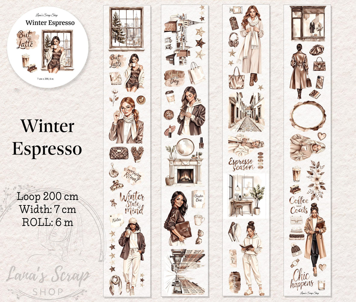 Winter Espresso - PET Tape | Scrapbooking & Journaling
