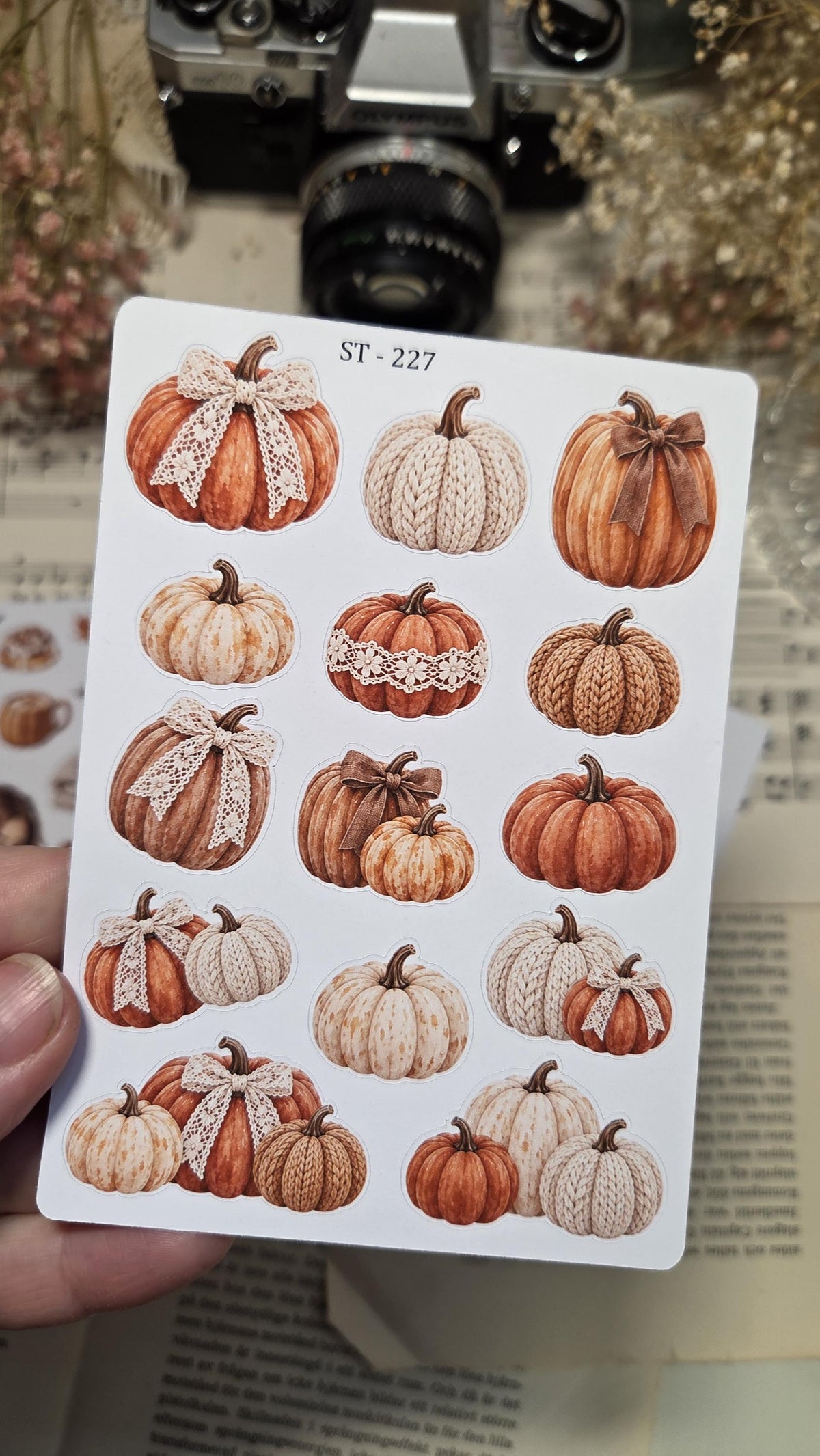 Pumpkin Season, Set of 4, ~ A6, Stickers Sheet | Scrapbooking & Journaling