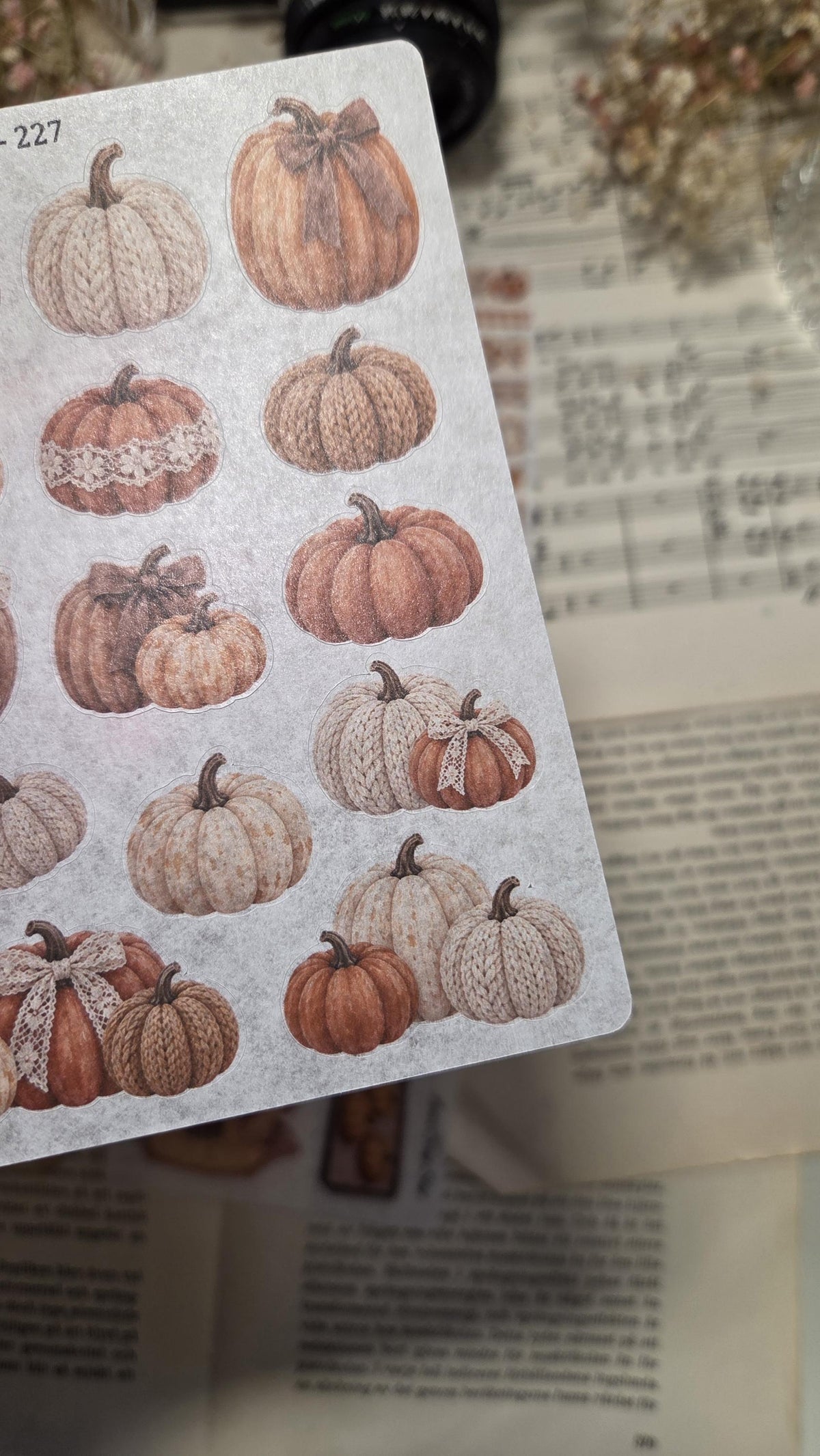 Pumpkin Season, Set of 4, ~ A6, Stickers Sheet | Scrapbooking & Journaling