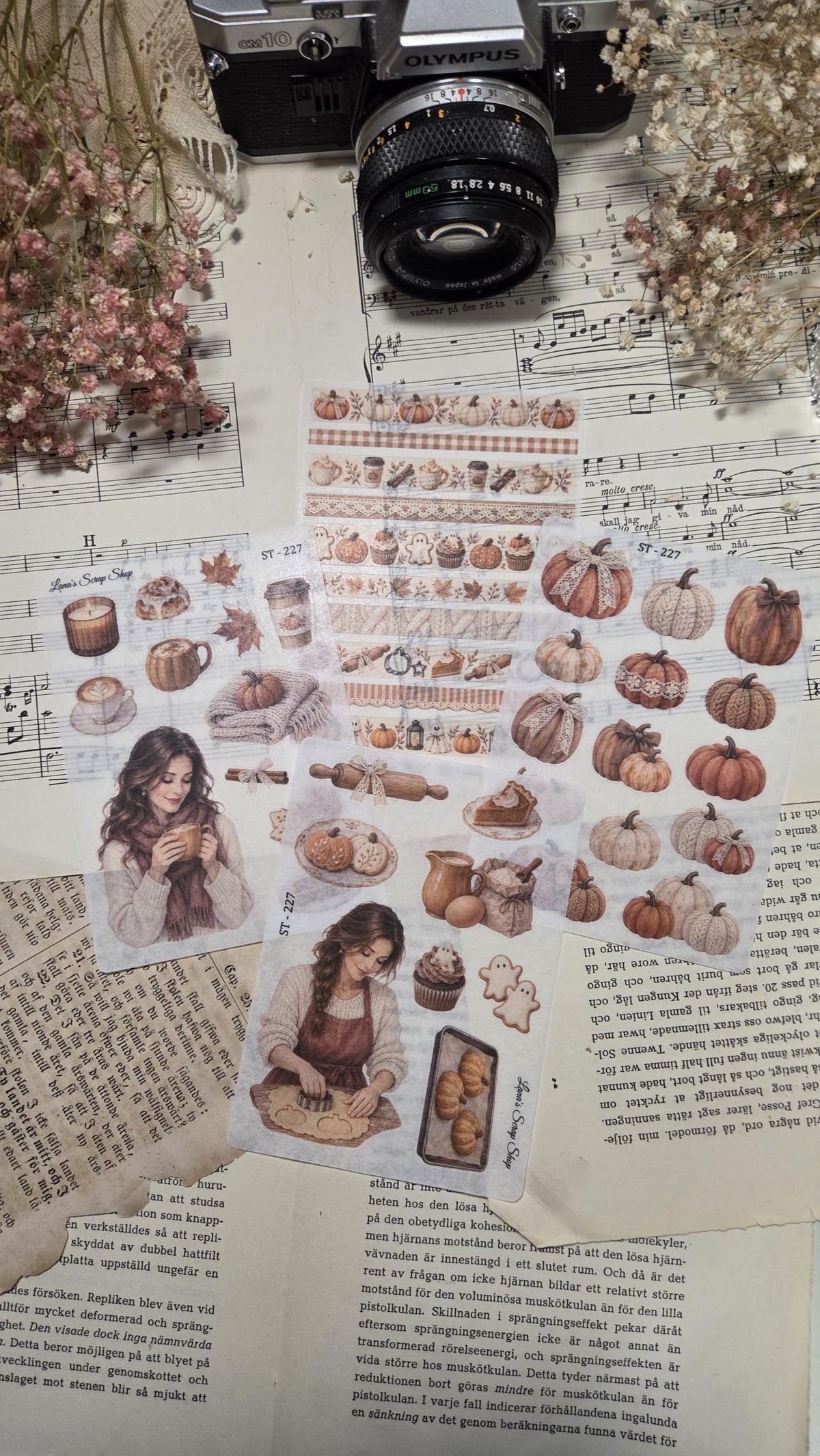 Pumpkin Season, Set of 4, ~ A6, Stickers Sheet | Scrapbooking & Journaling