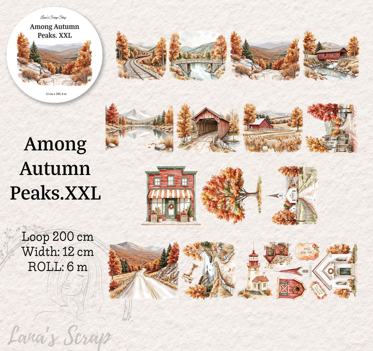 Among Autumn Peaks XXL - PET Tape | Scrapbooking & Journaling