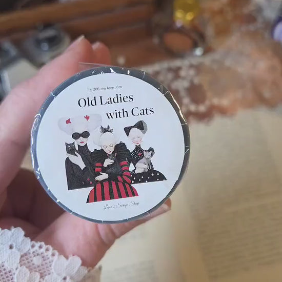 Old Ladies with Cats - PET Tape | Scrapbooking & Journaling