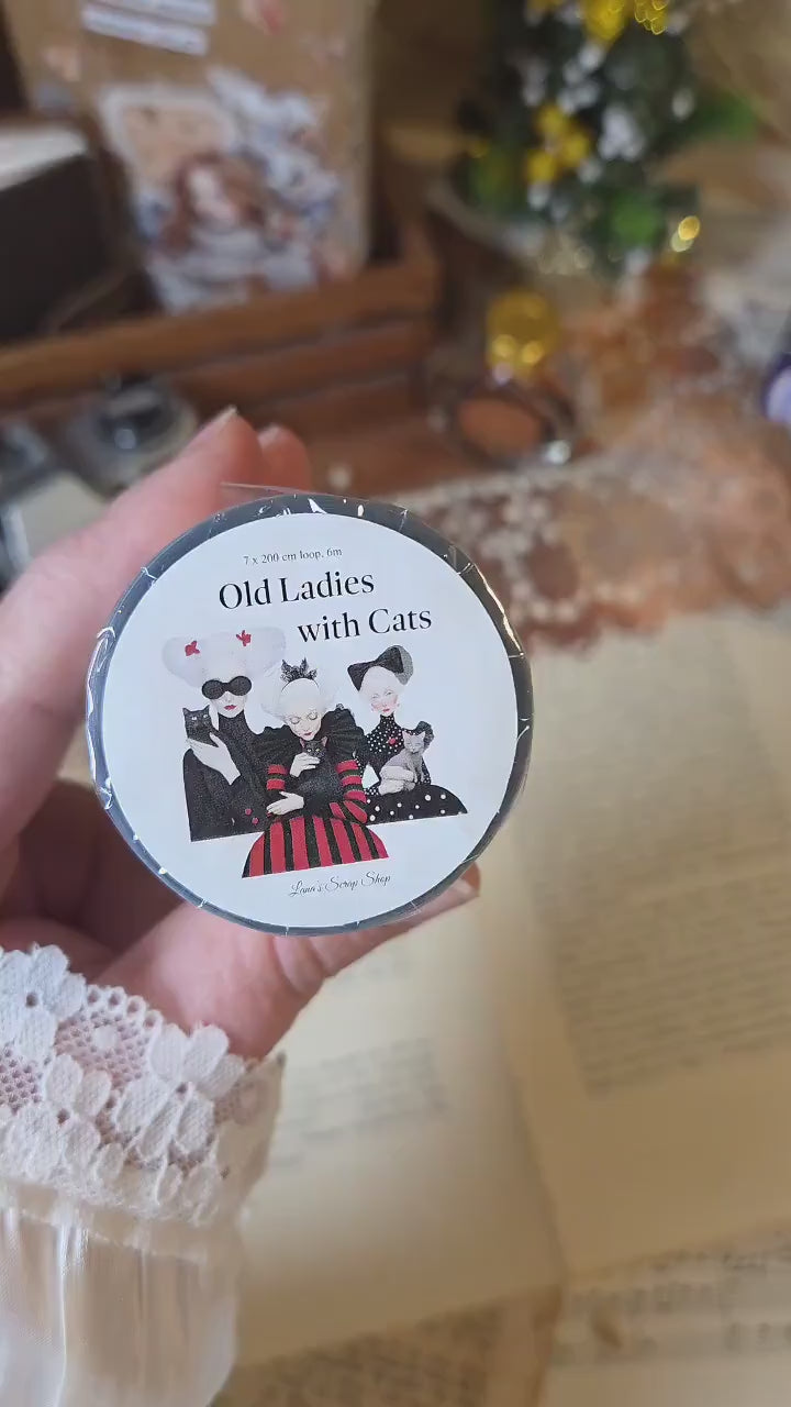 Old Ladies with Cats - PET Tape | Scrapbooking & Journaling