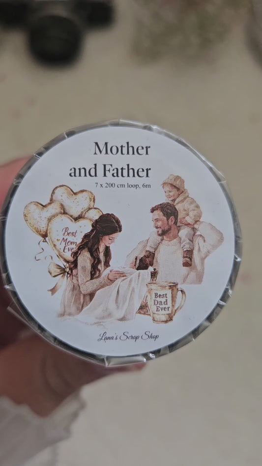 Mother and Father, Crystal Ink, PET TAPE, 7 cm wide