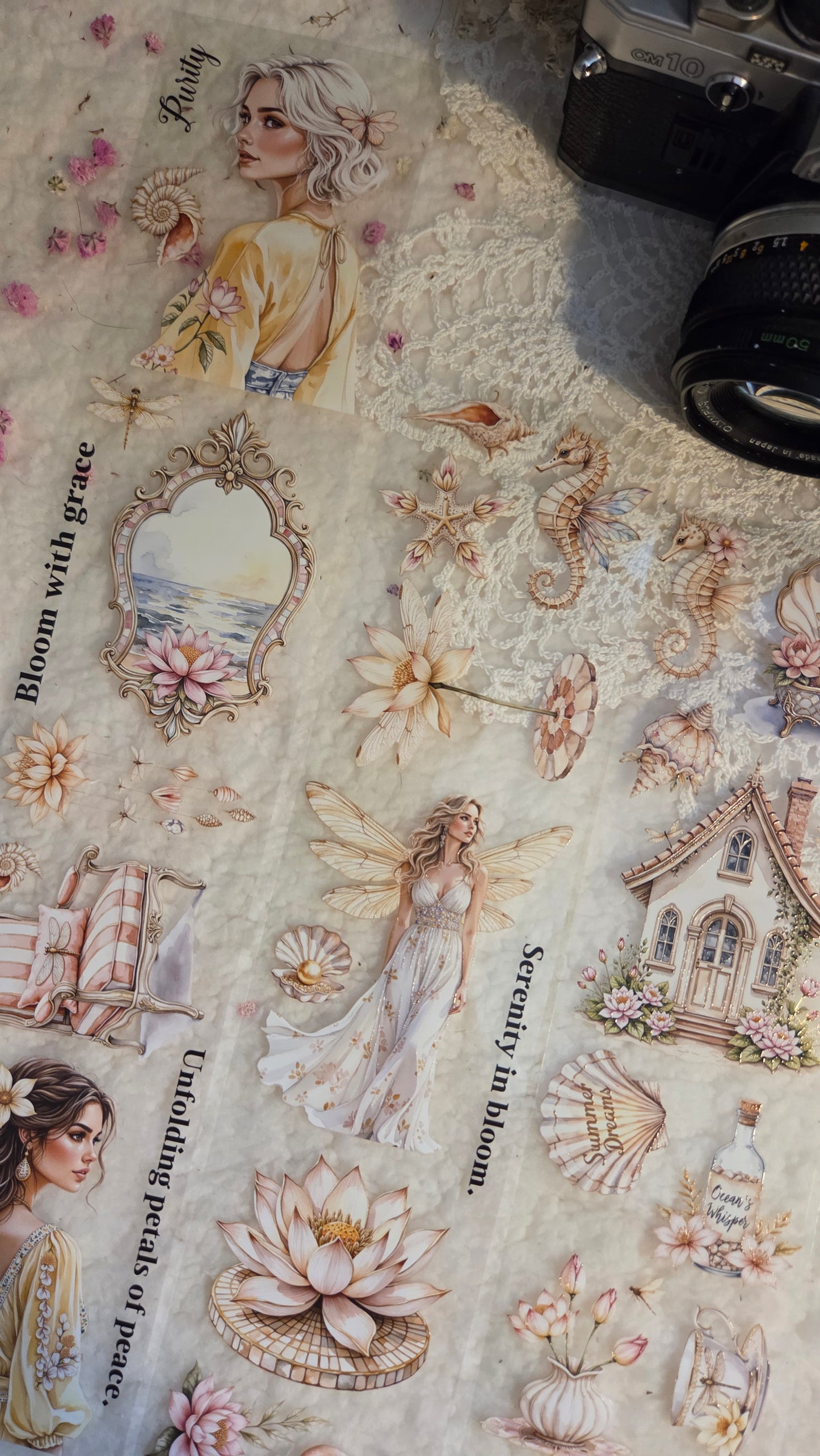 Lotus Purity, Crystal Ink, PET TAPE, 7 cm wide