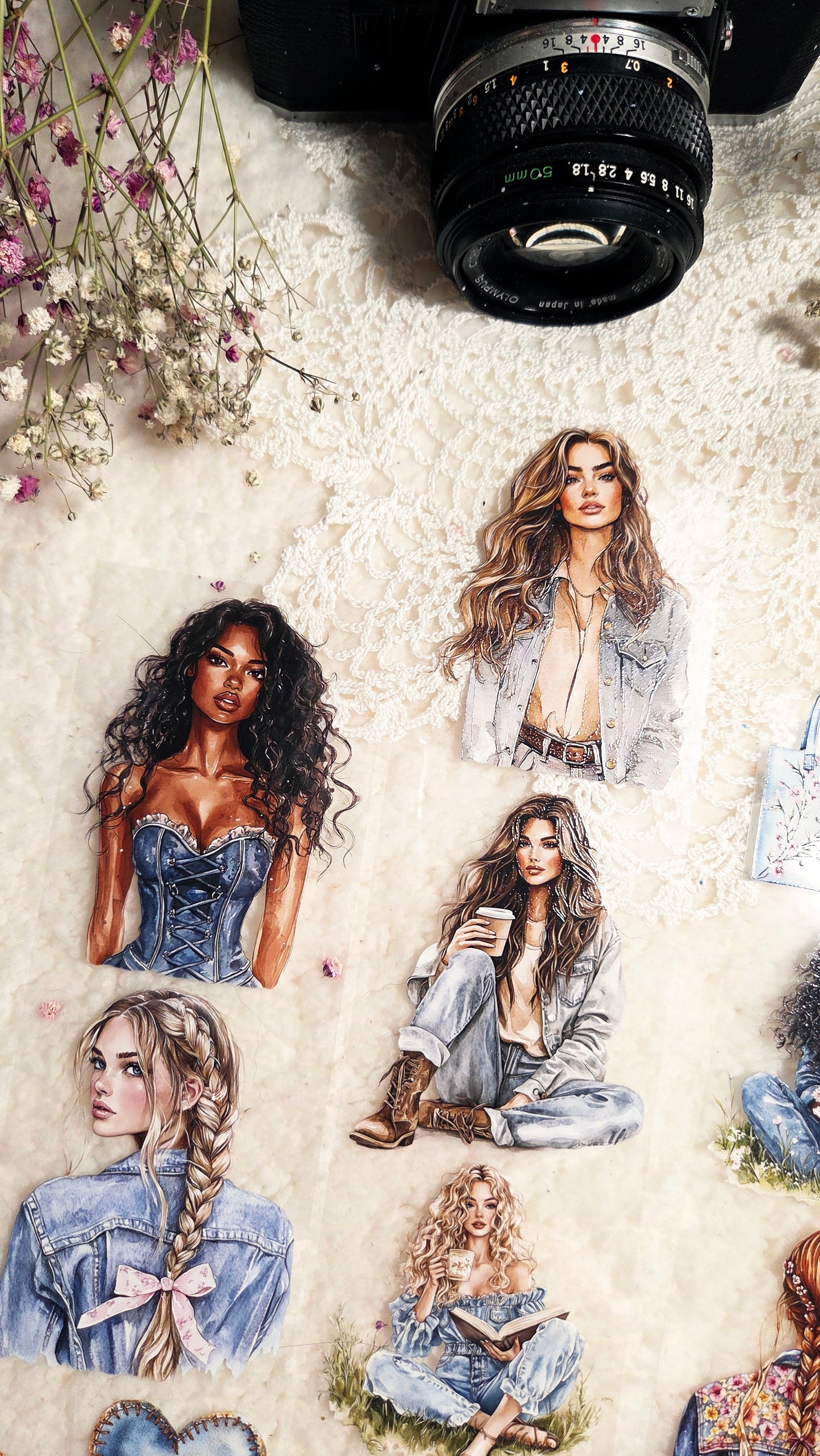 Denim Girls, PET TAPE,  LOOP, Crystal Ink, 7cm wide