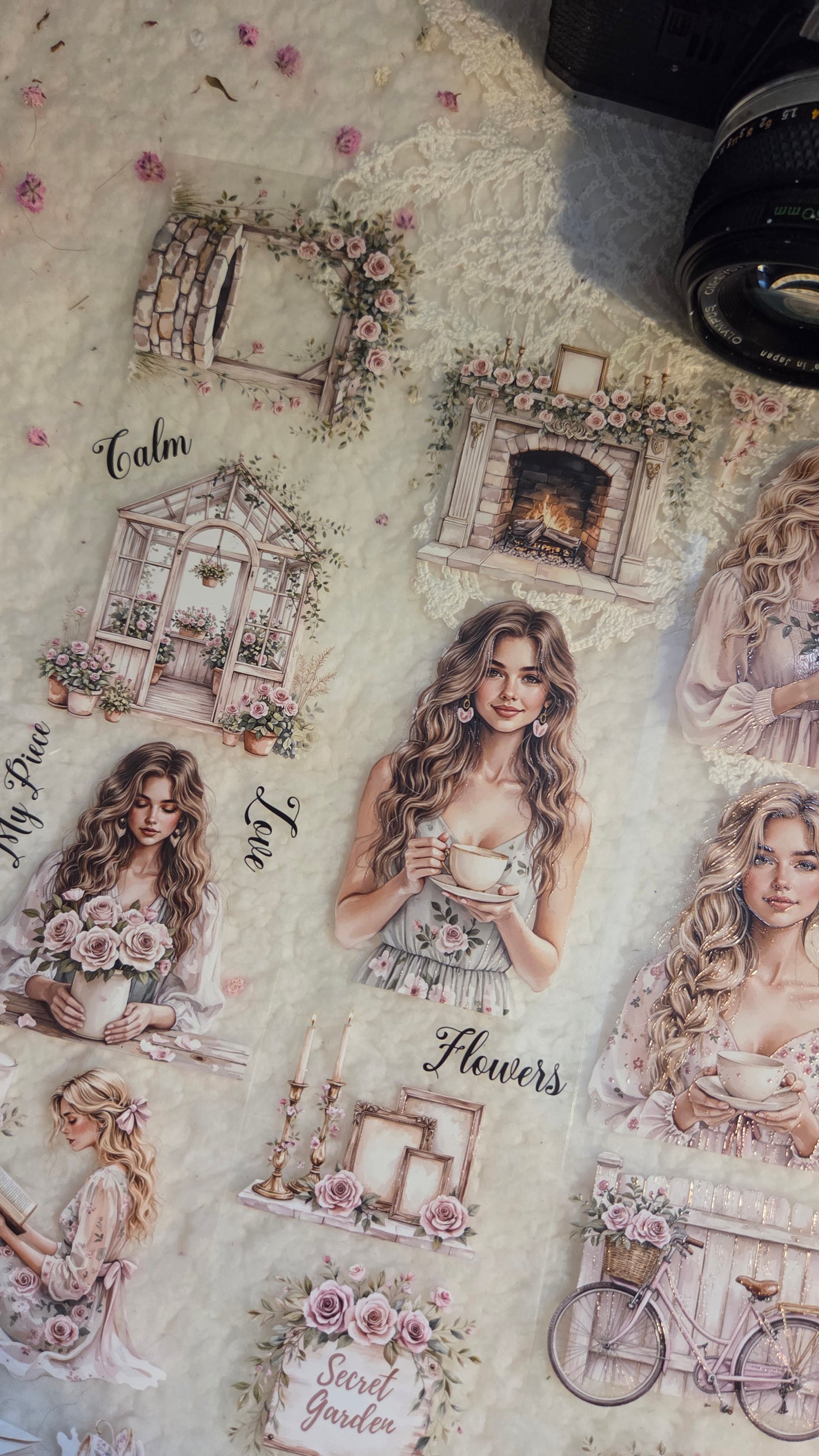 Romantic Garden, Crystal Ink, PET TAPE, 7 cm wide