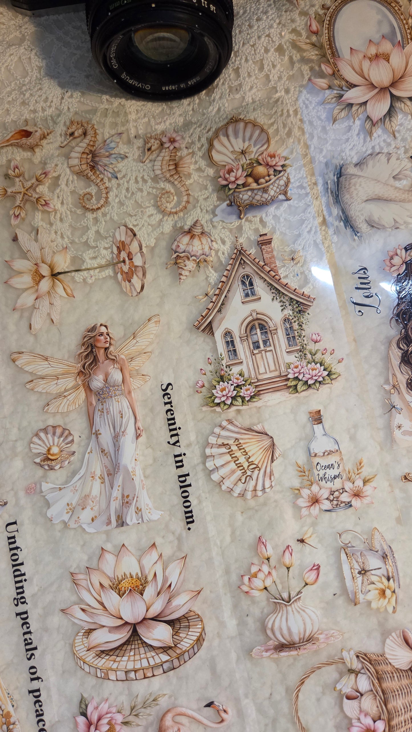 Lotus Purity, Crystal Ink, PET TAPE, 7 cm wide