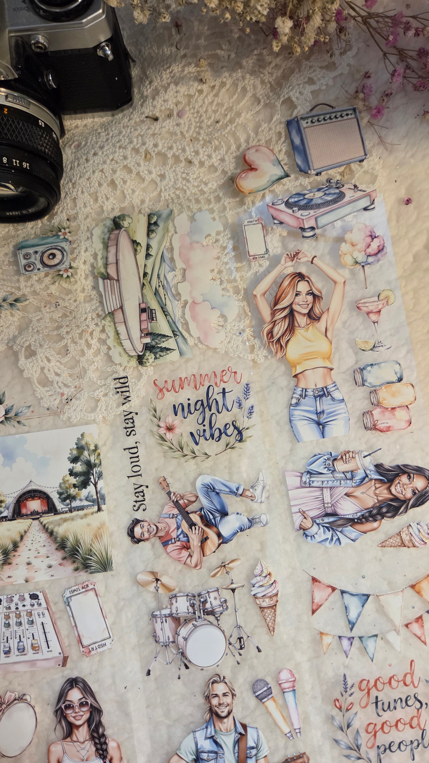 Music Festival, Crystal Ink, PET TAPE, 7 cm wide