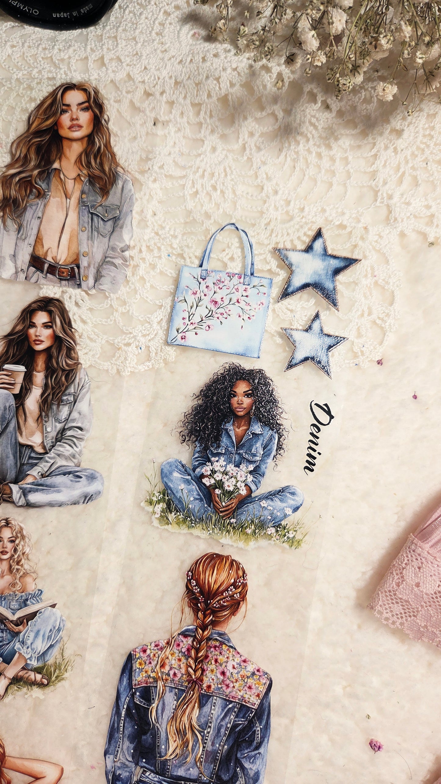 Denim Girls, PET TAPE,  LOOP, Crystal Ink, 7cm wide