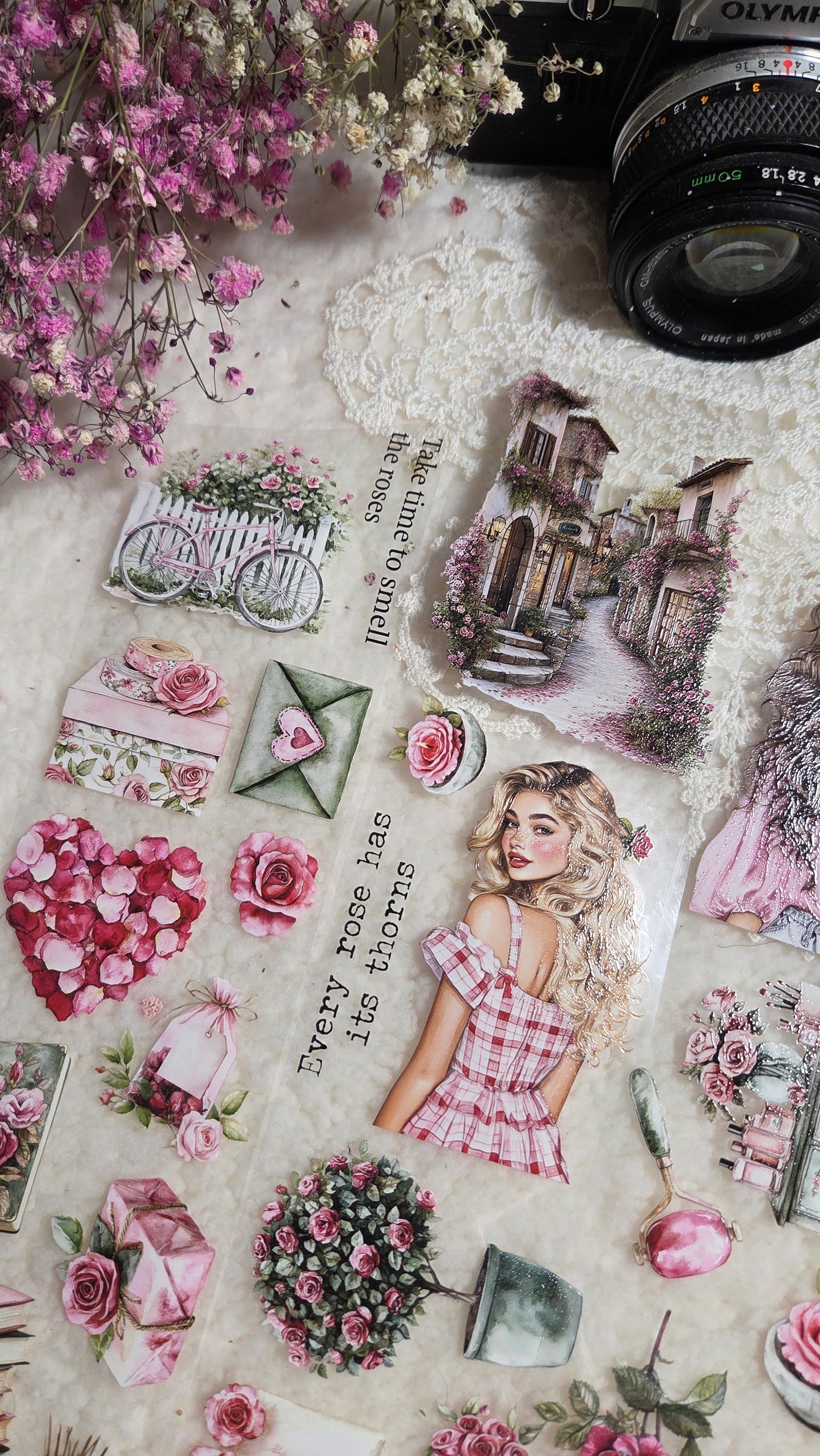 Roseraie du Matin, Crystal Ink, PET TAPE, 7 cm wide