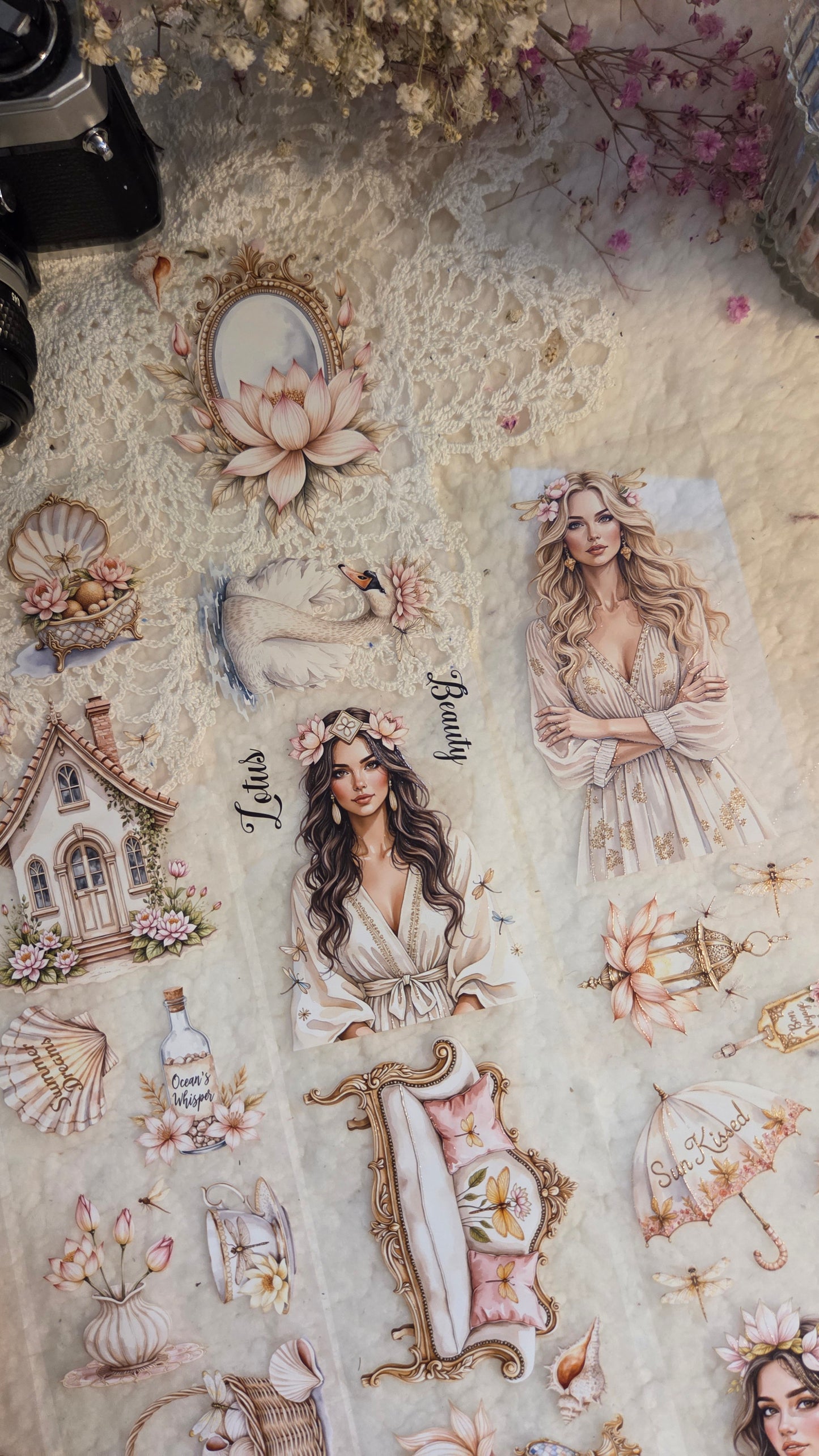 Lotus Purity, Crystal Ink, PET TAPE, 7 cm wide