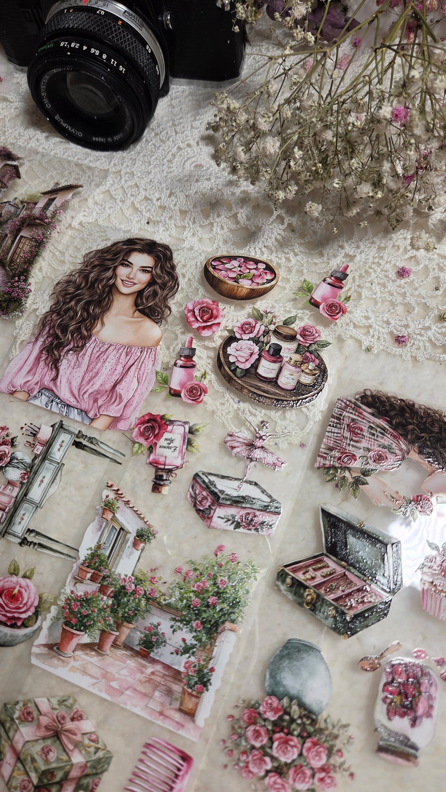 Roseraie du Matin, Crystal Ink, PET TAPE, 7 cm wide