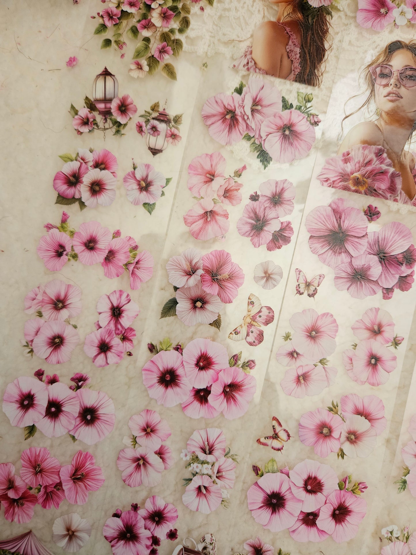 Lavatera Serenissima, Crystal Ink, PET TAPE, 6.5 cm wide