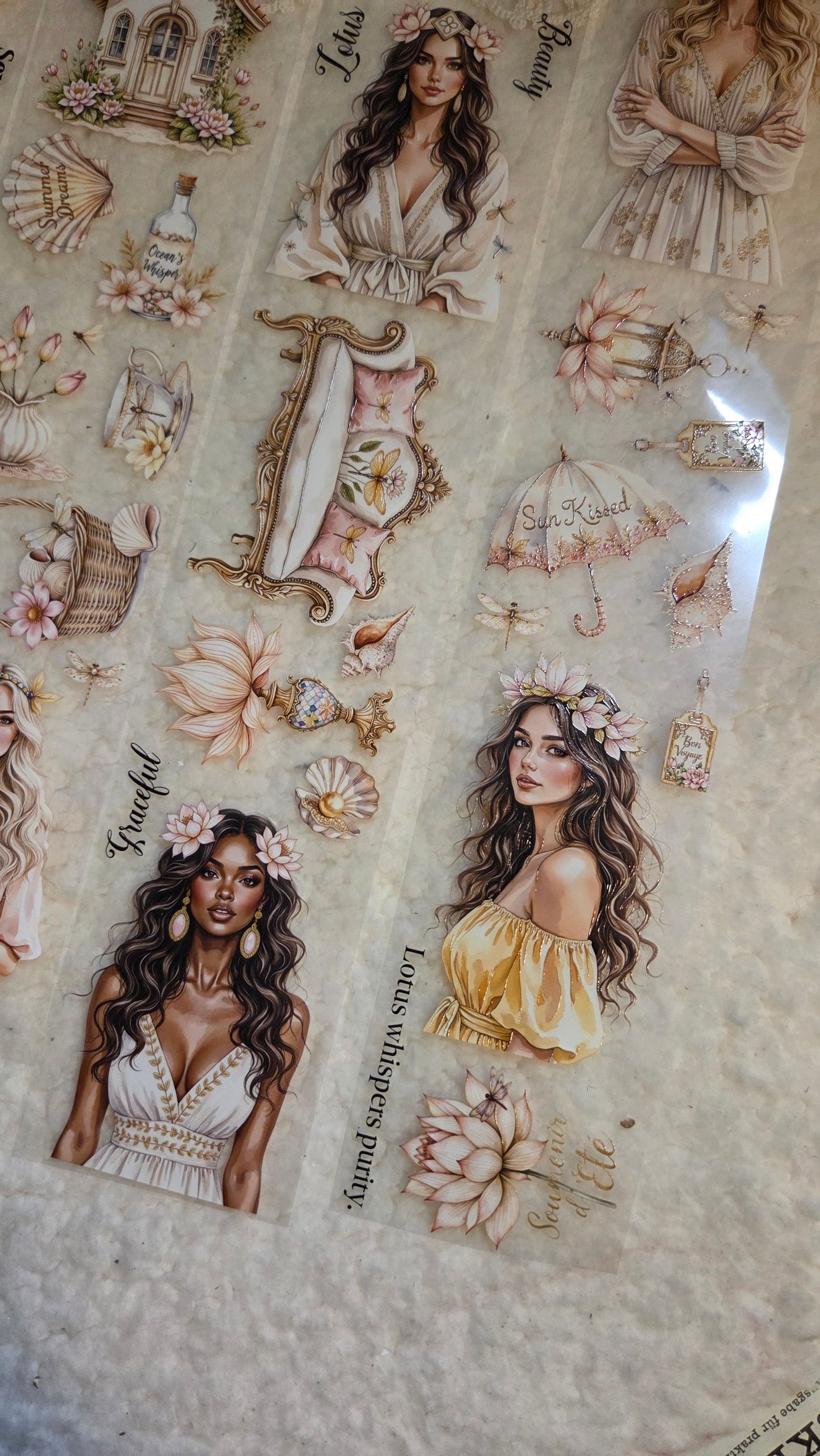 Lotus Purity, Crystal Ink, PET TAPE, 7 cm wide