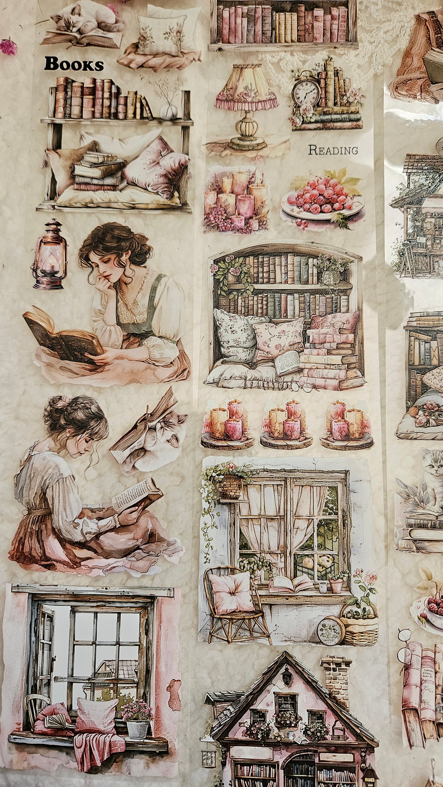 Dreamy Cottage Book Lover, Crystal Ink, PET TAPE, 7 cm wide
