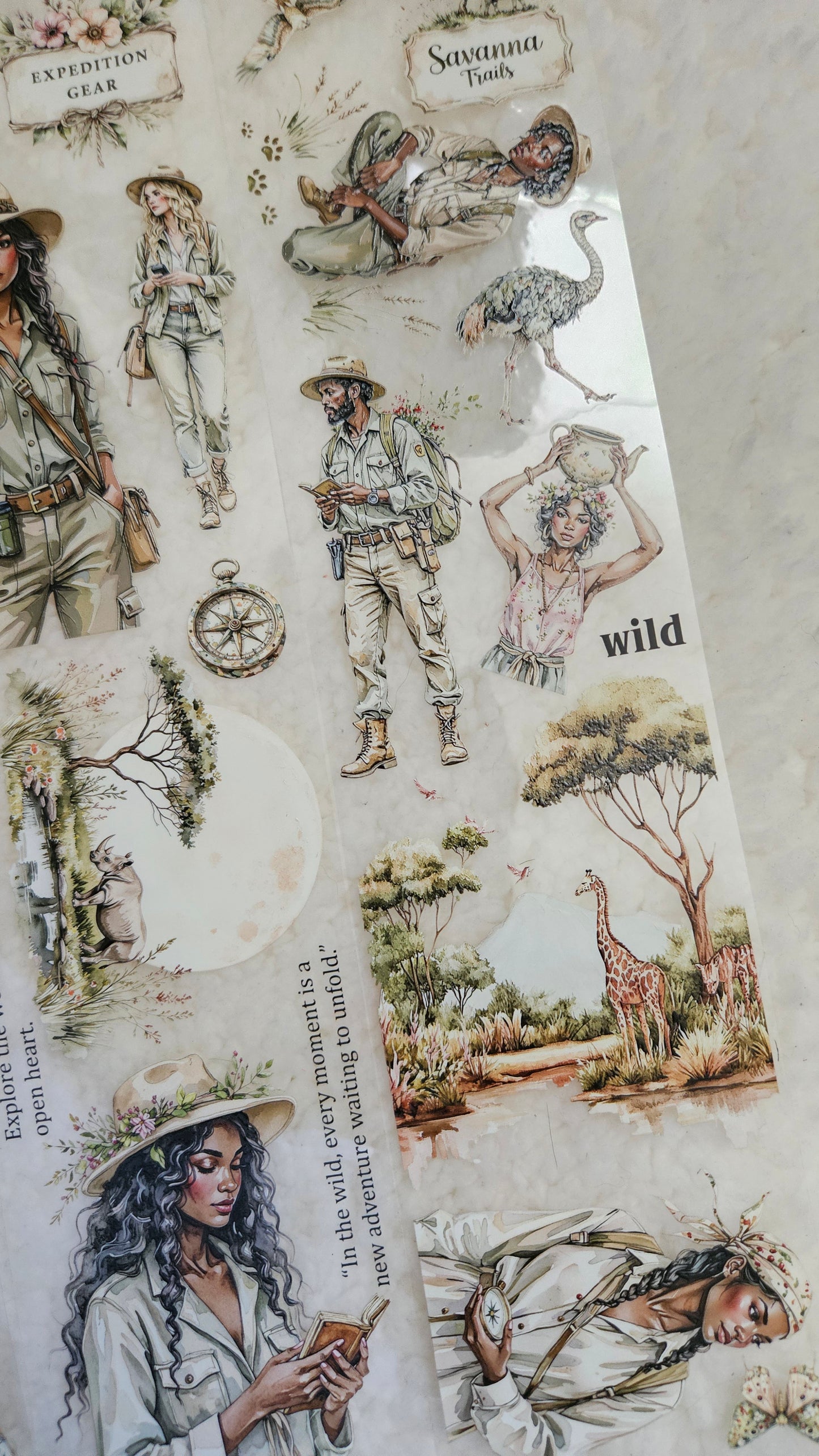 Safari, Crystal Ink, PET TAPE, 7 cm wide