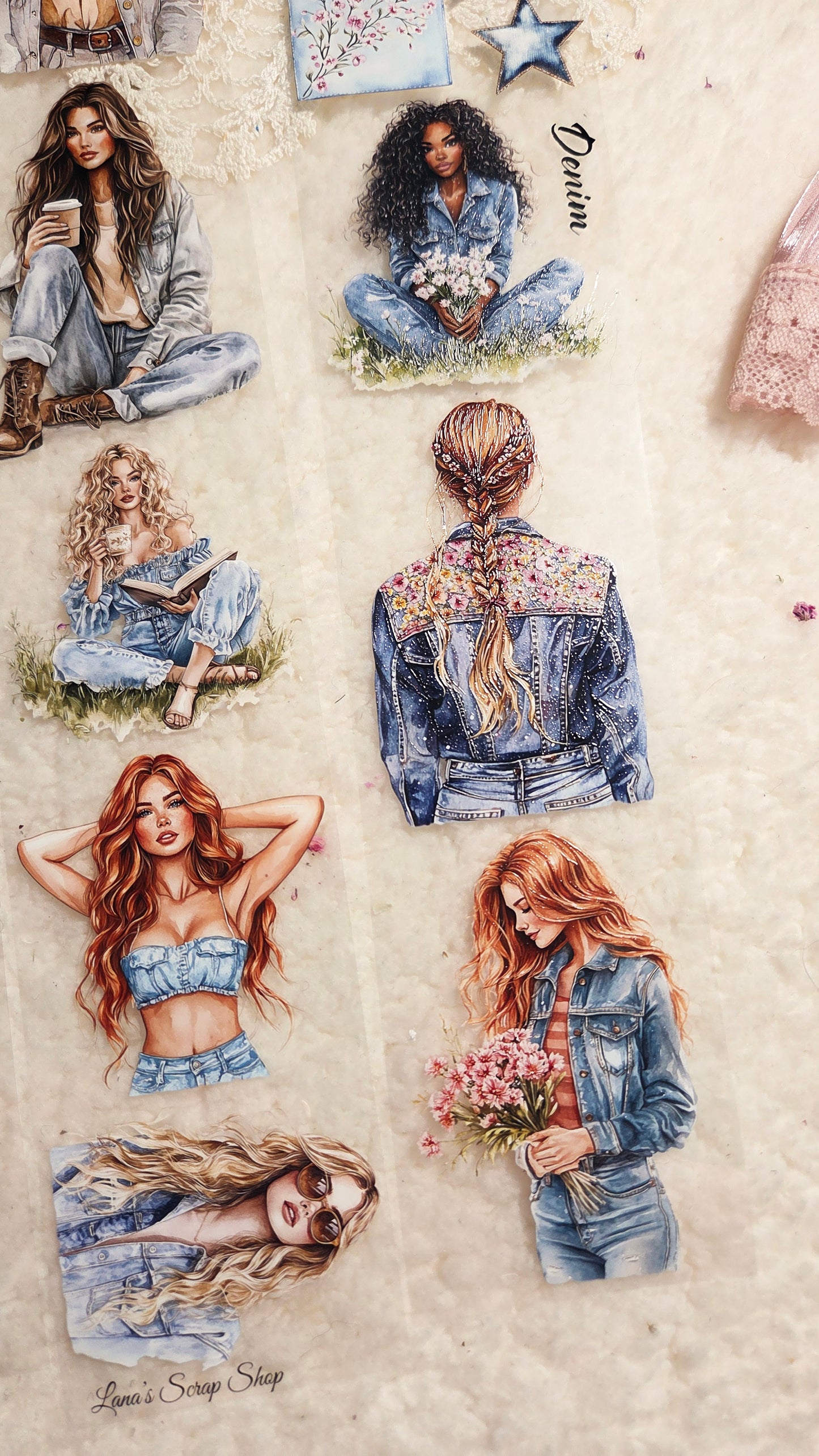 Denim Girls, PET TAPE,  LOOP, Crystal Ink, 7cm wide
