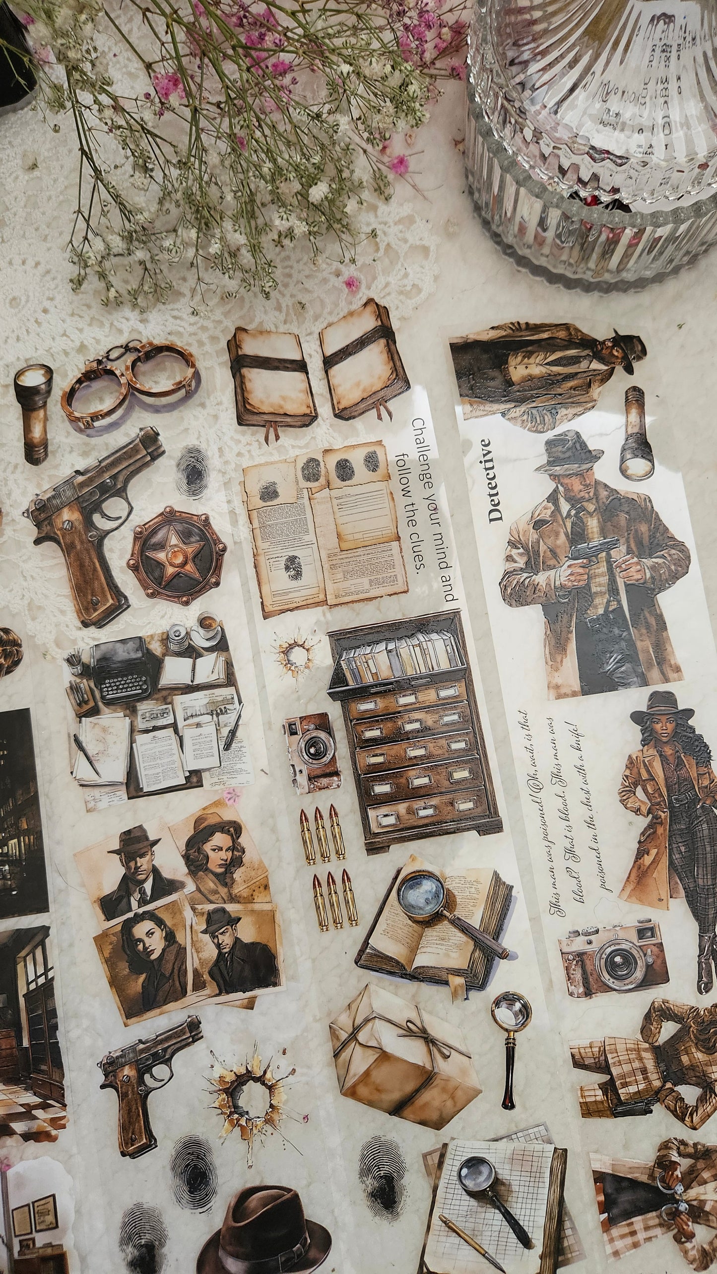 Detective Story, Crystal Ink, PET TAPE, 7 wide