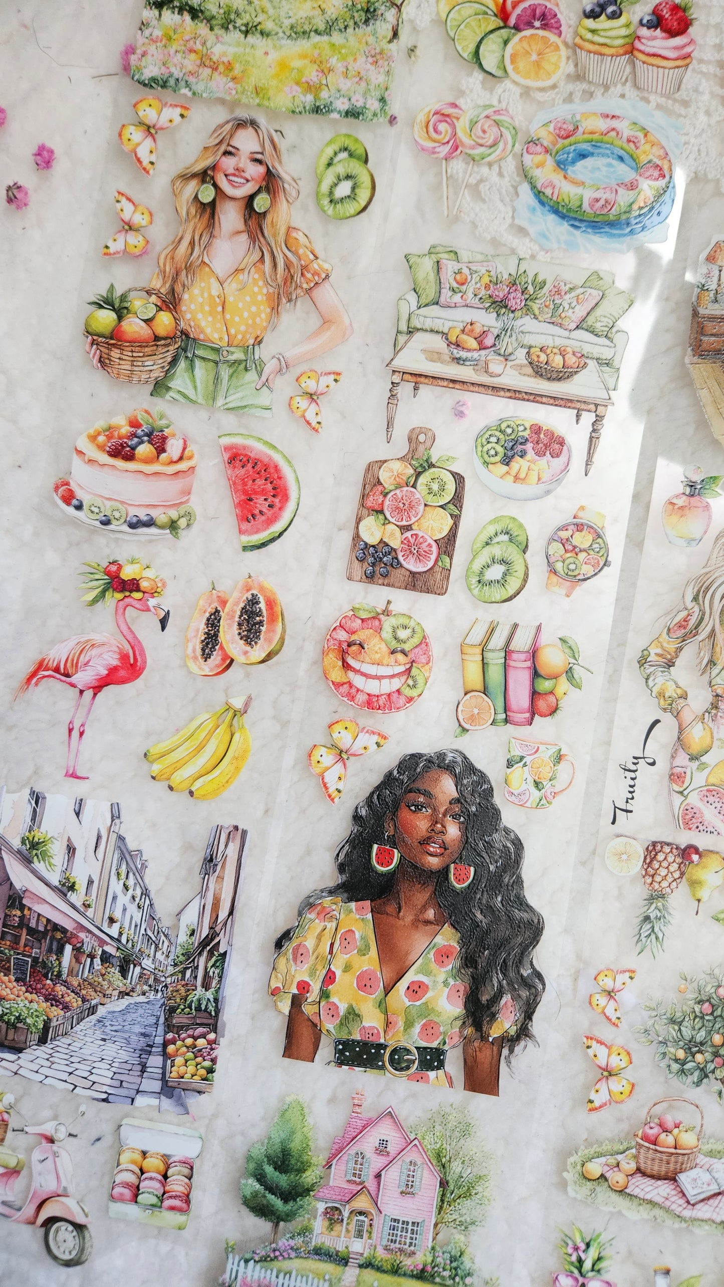 Fruity Summer, Crystal Ink, PET TAPE, 7 cm wide