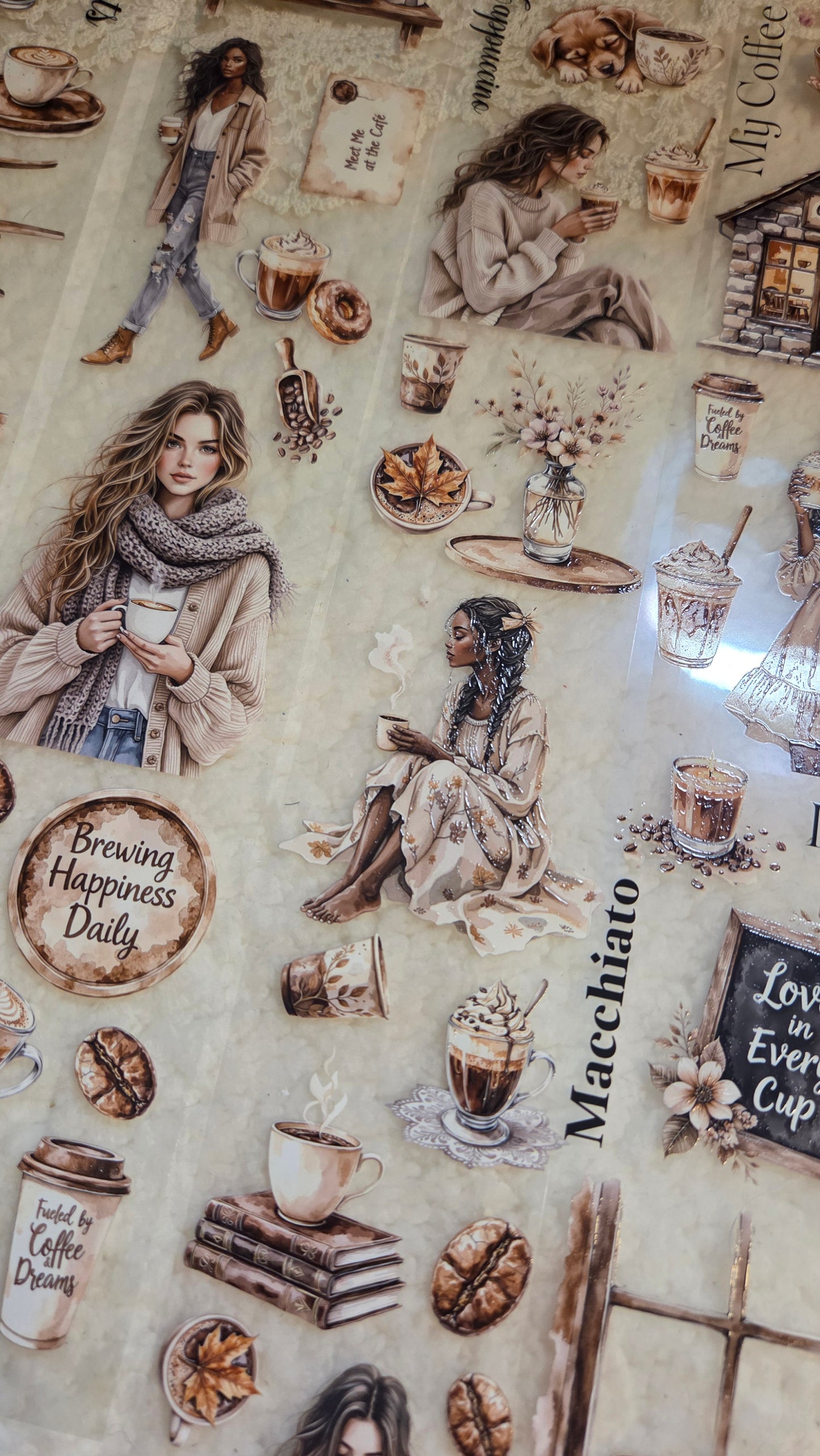 Cozy Coffee Days, Crystal Ink, PET TAPE, 7 cm wide