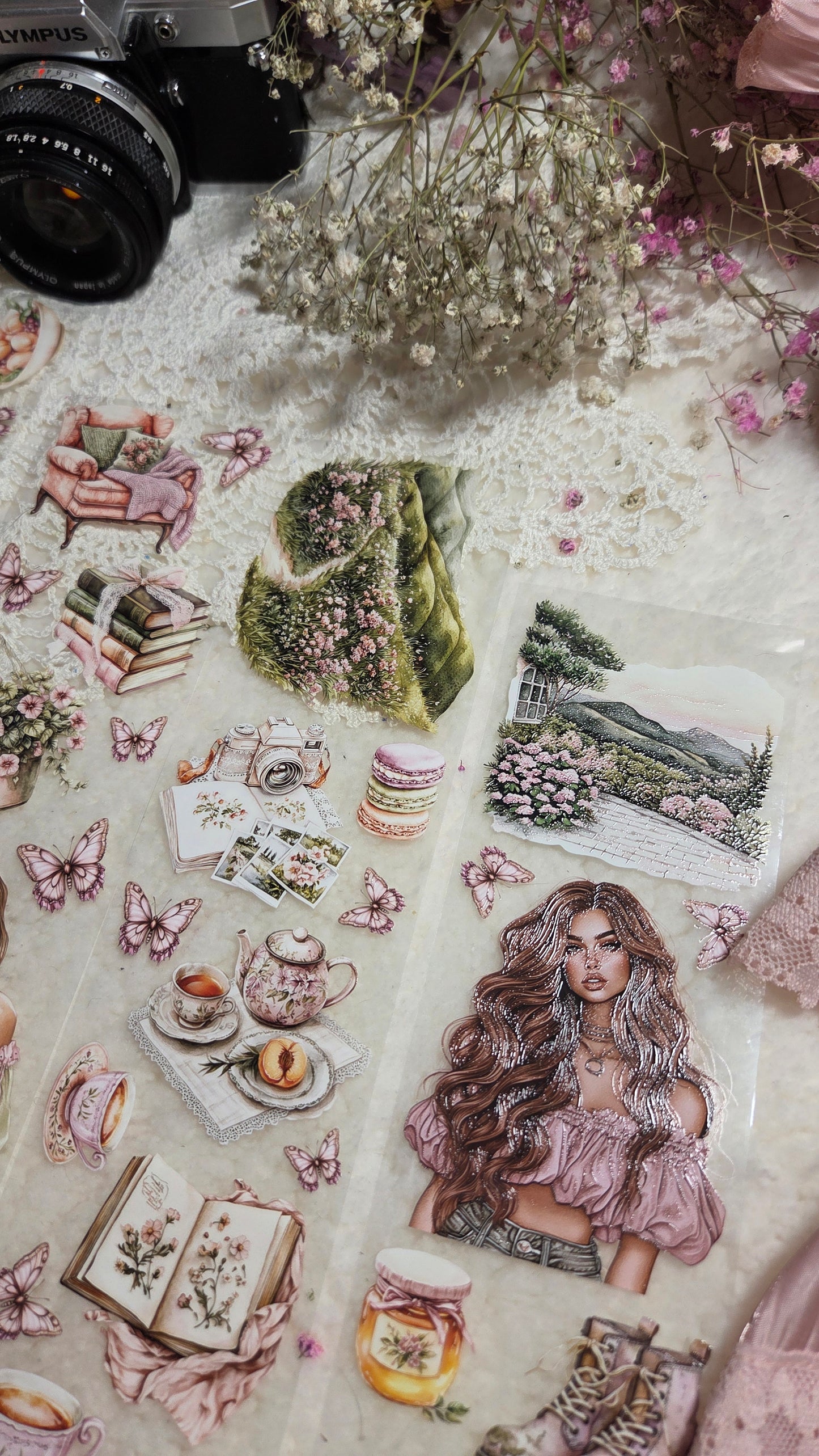 Quiet Hillside, Crystal Ink, PET TAPE, 7 cm wide