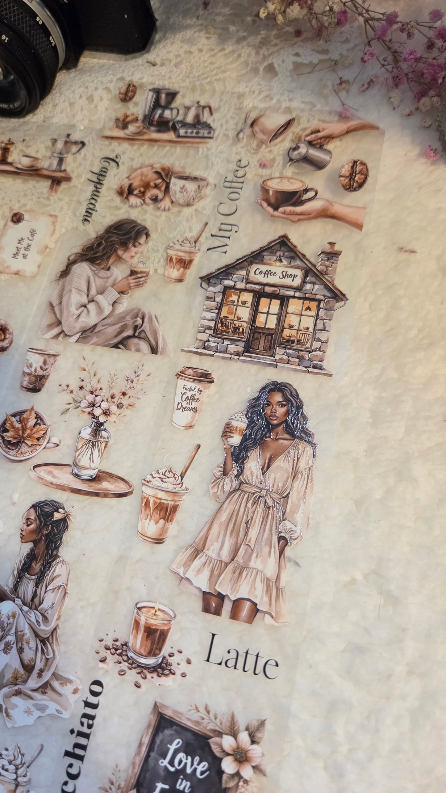 Cozy Coffee Days, Crystal Ink, PET TAPE, 7 cm wide