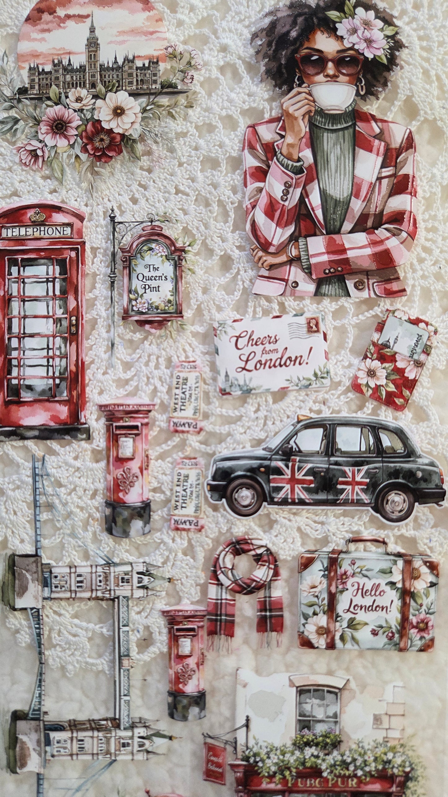 Greetings from London, Crystal Ink, PET TAPE, 7 cm wide