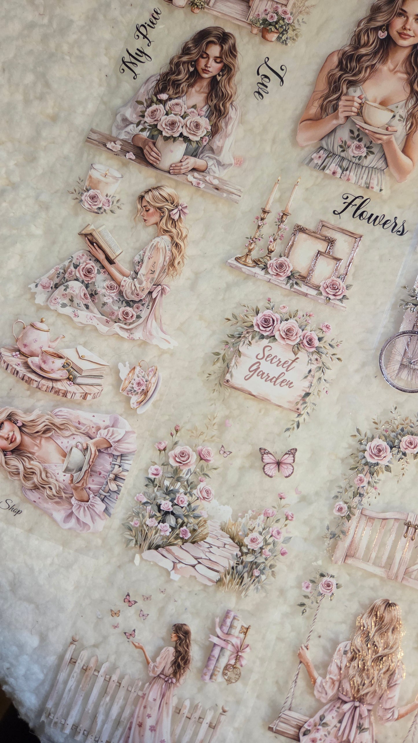 Romantic Garden, Crystal Ink, PET TAPE, 7 cm wide