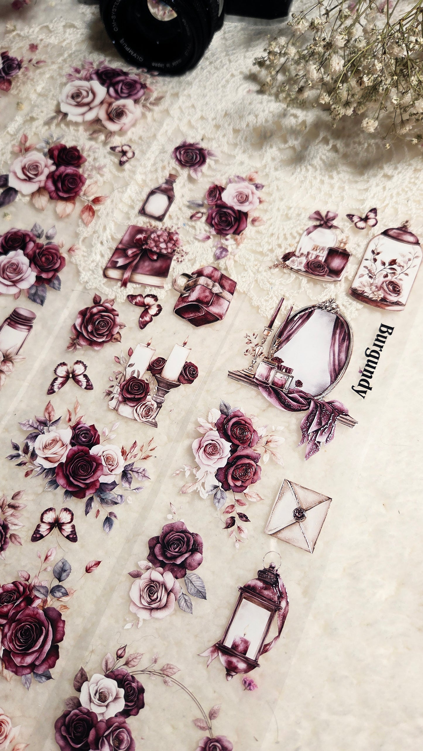 Velvet Blushes, Crystal Ink, PET TAPE, 6,5 cm wide