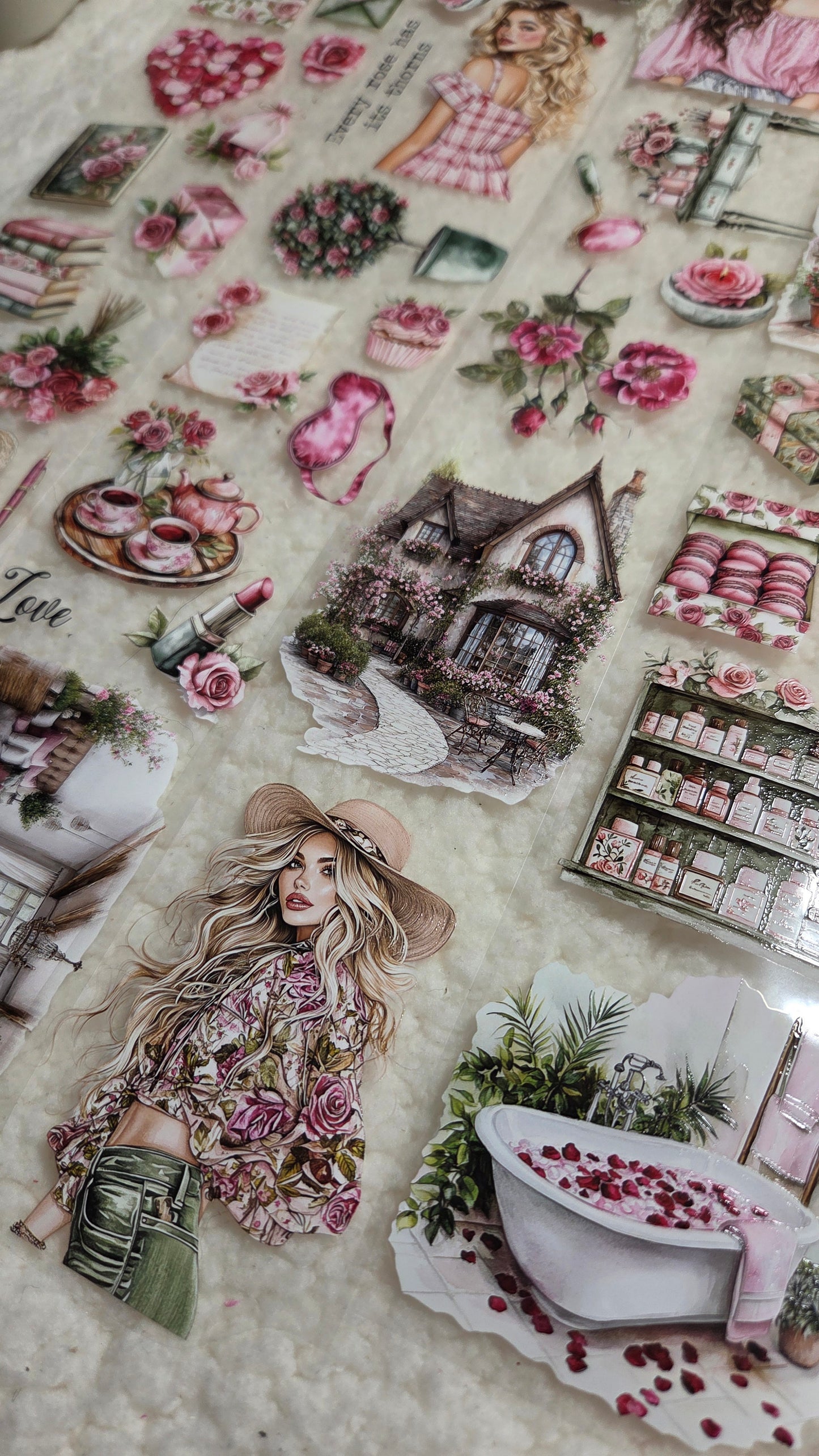 Roseraie du Matin, Crystal Ink, PET TAPE, 7 cm wide