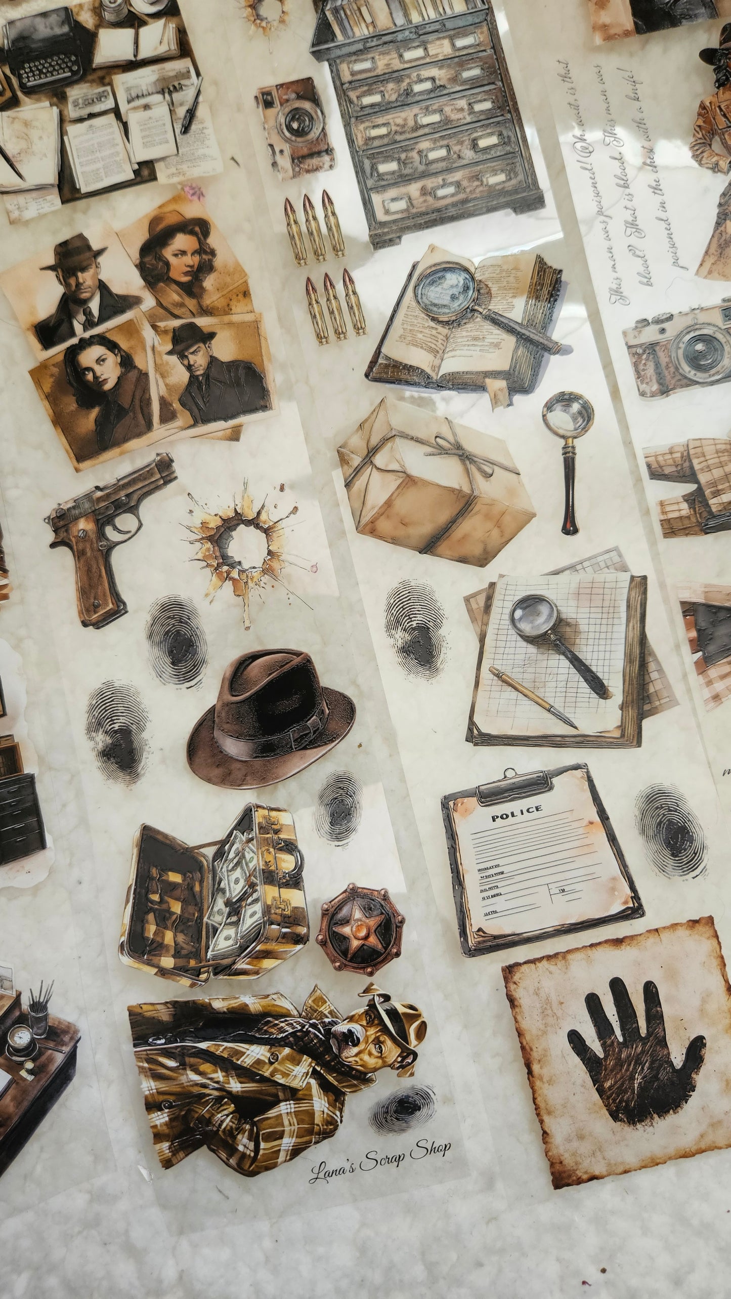 Detective Story, Crystal Ink, PET TAPE, 7 wide