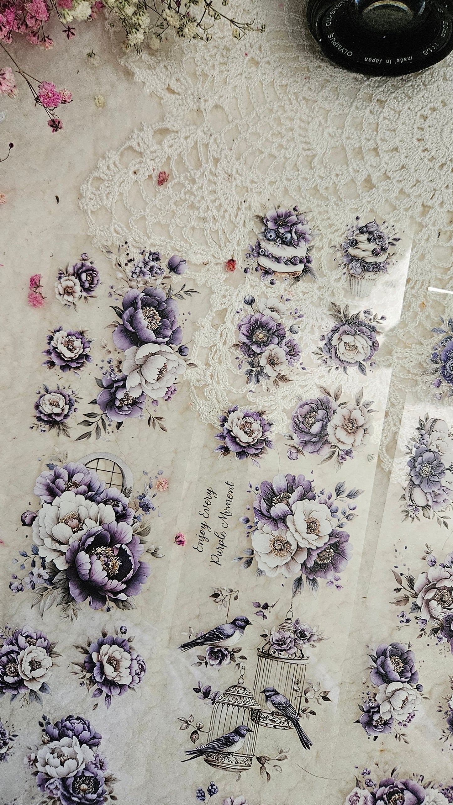 Mauve Passion, Crystal Ink, PET TAPE, 6.5 cm wide